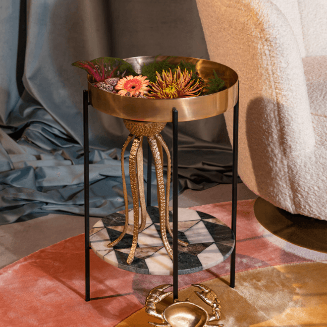 ANOTHER MARBLE brass table, Bold Monkey, Eye on Design