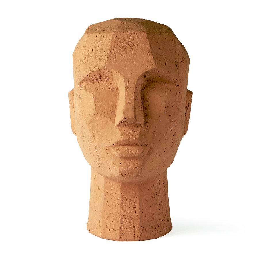 Abstract terracotta head sculpture, HKliving, Eye on Design