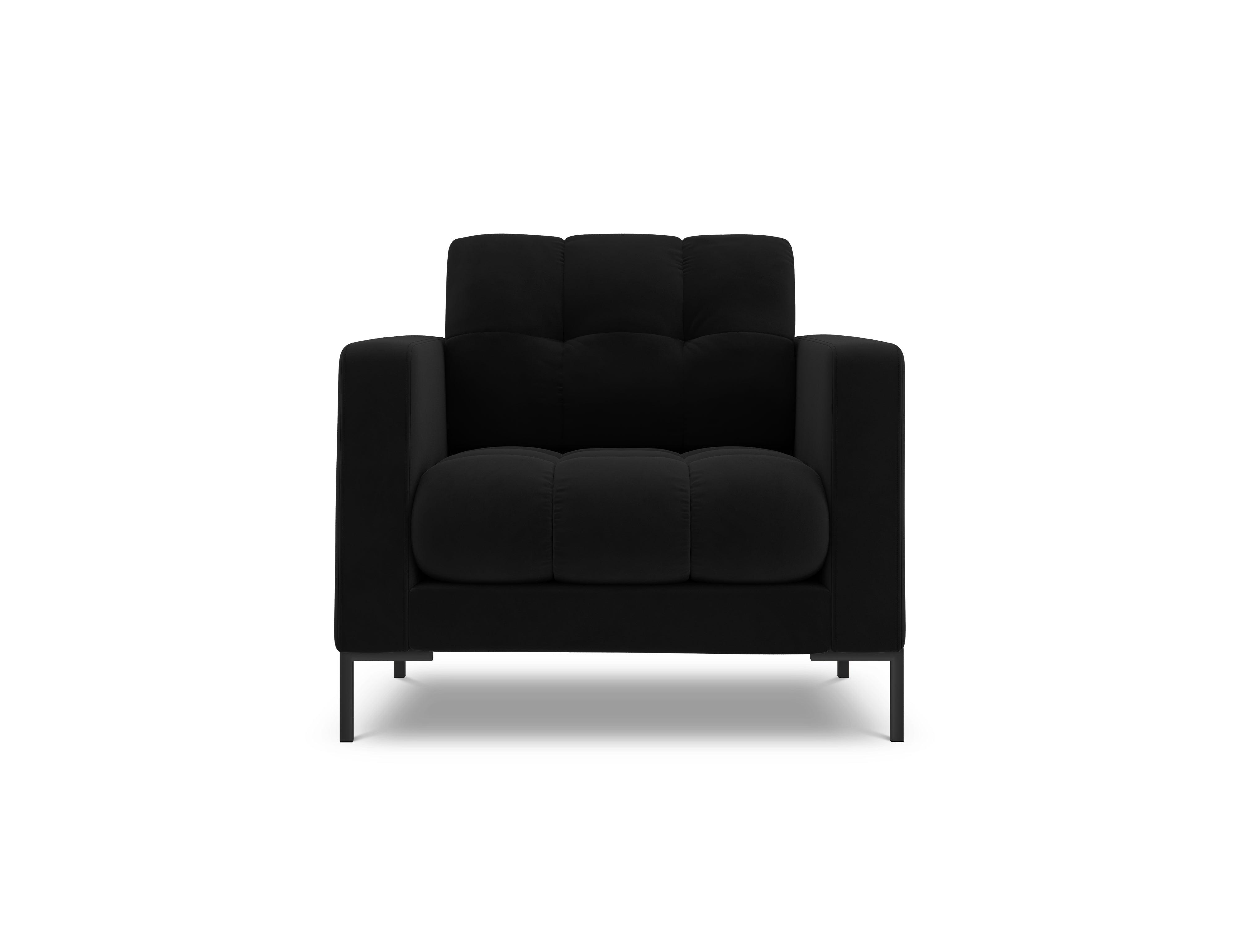 Armchair velvet BALI black with black base - Eye on Design