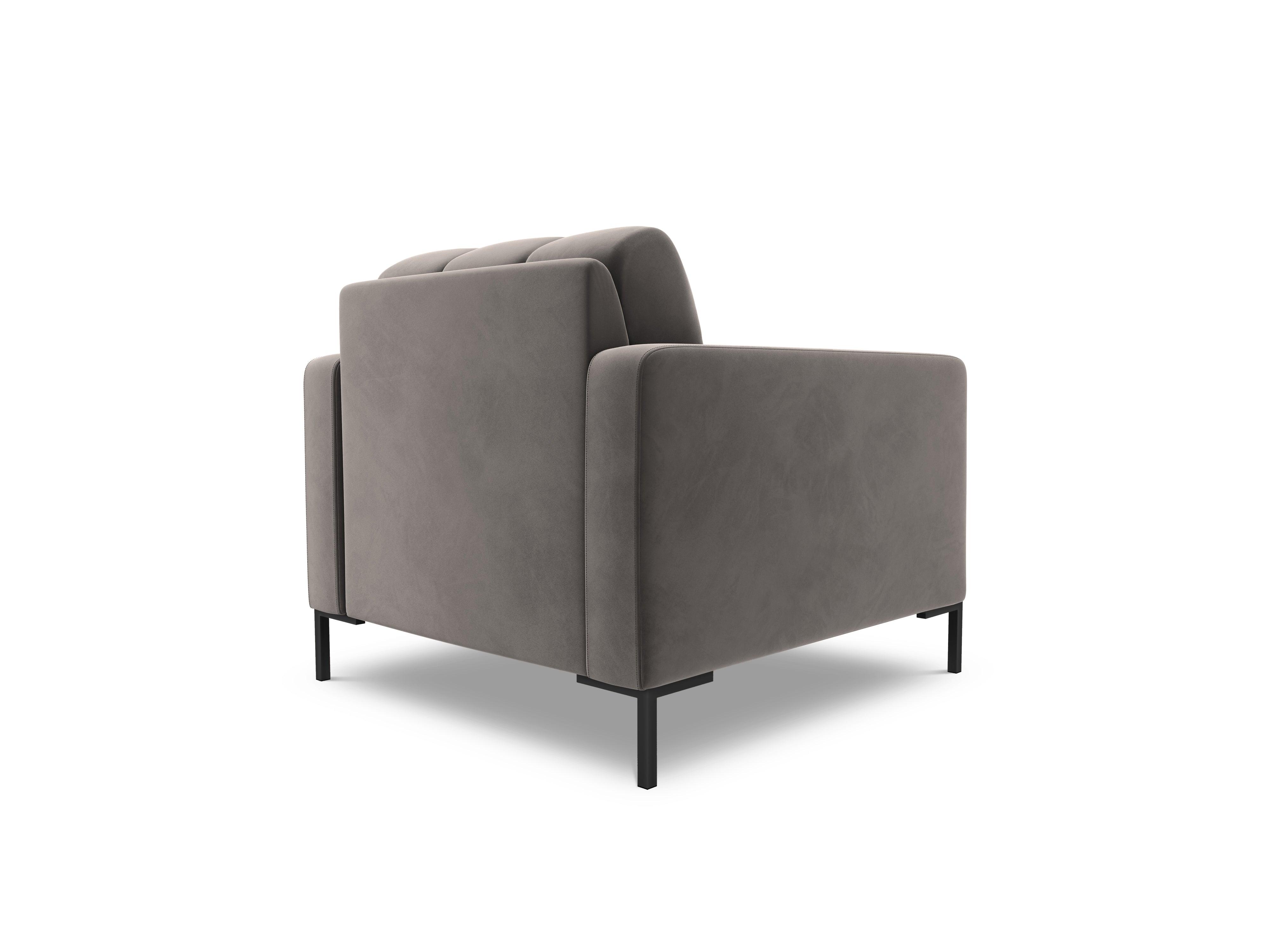 Armchair velvet BALI light grey with black base - Eye on Design