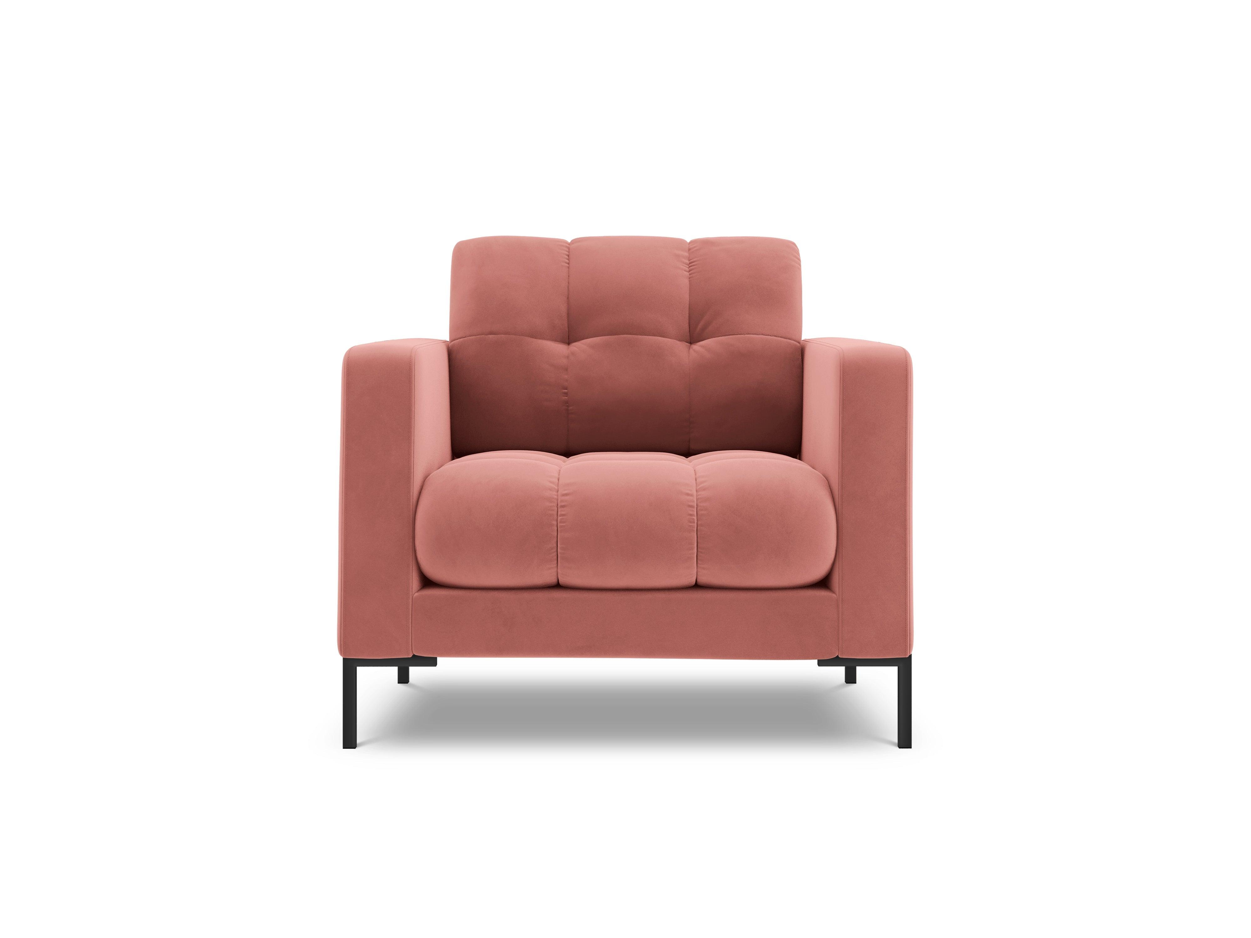 Armchair velvet BALI pink with black base - Eye on Design