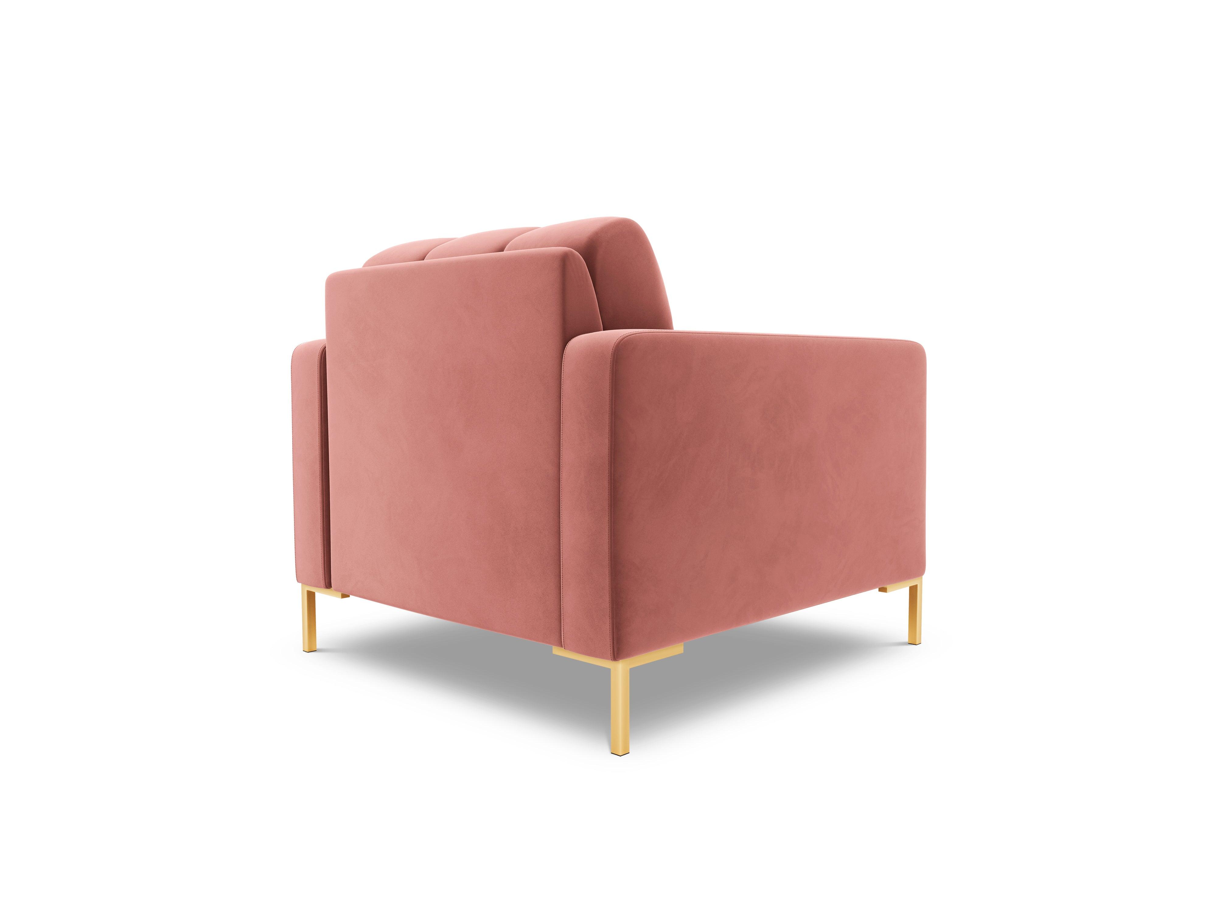 Armchair velvet BALI pink with gold base - Eye on Design