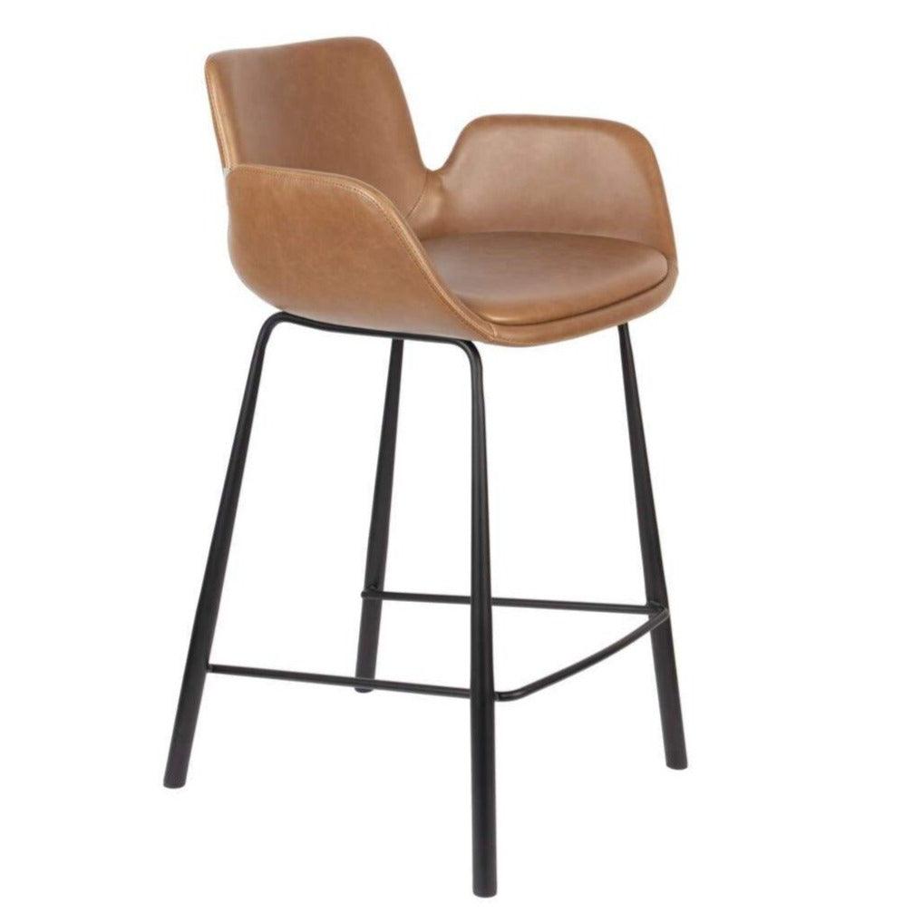 Bar chair BRIT eco leather brown - Eye on Design