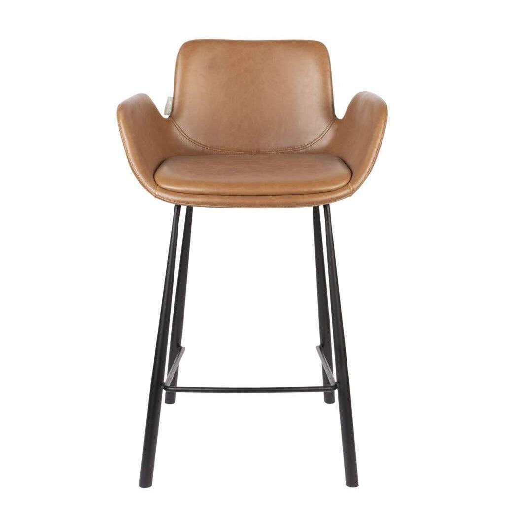 Bar chair BRIT eco leather brown - Eye on Design