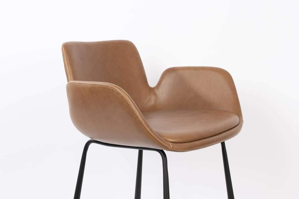 Bar chair BRIT eco leather brown - Eye on Design