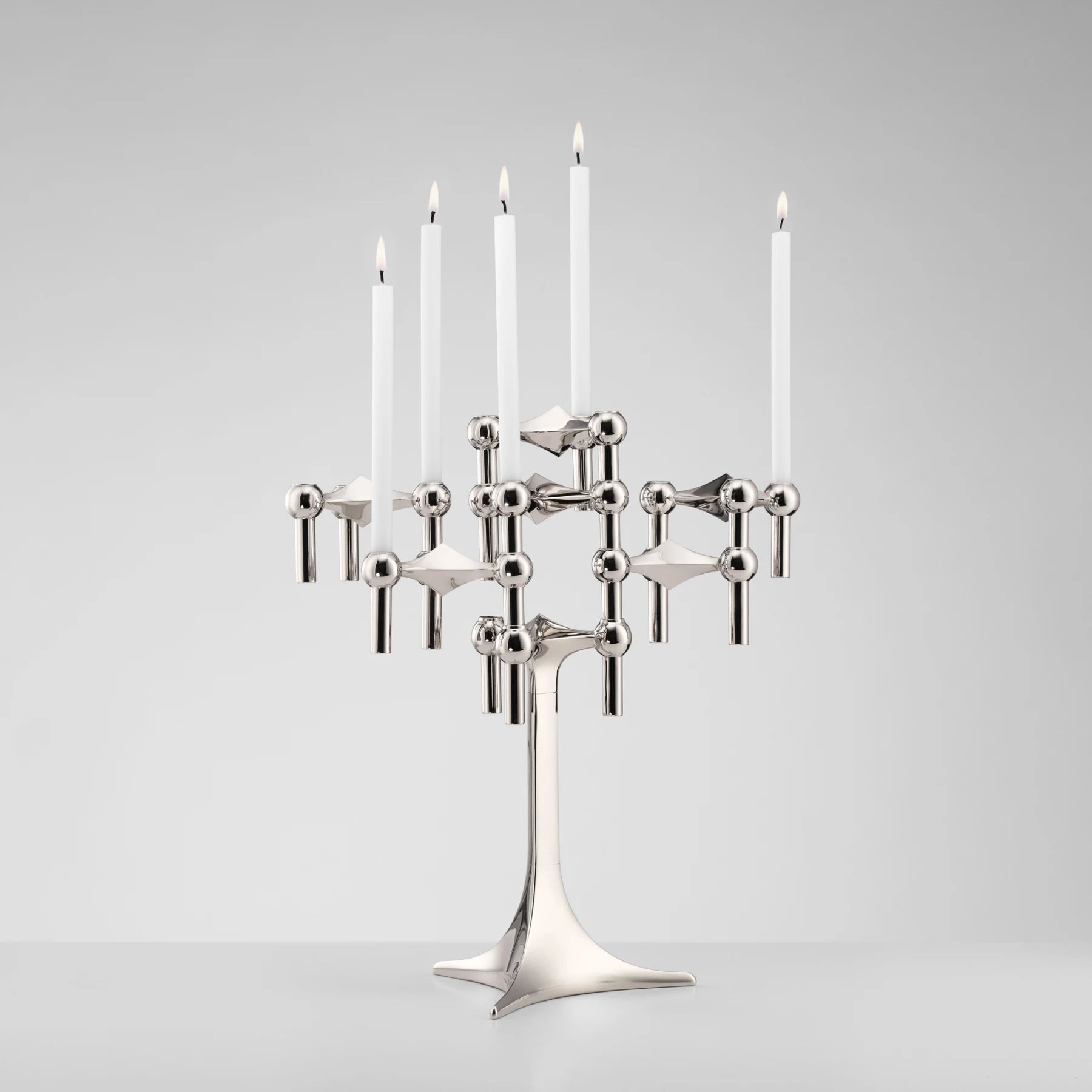 STOFF NAGEL chrome tall candle holder