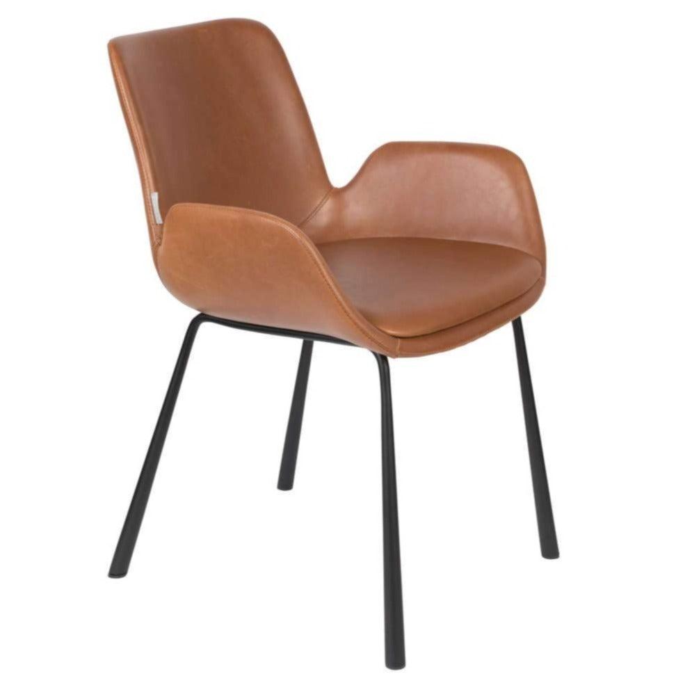 BRIT ecological leather armchair brown, Zuiver, Eye on Design