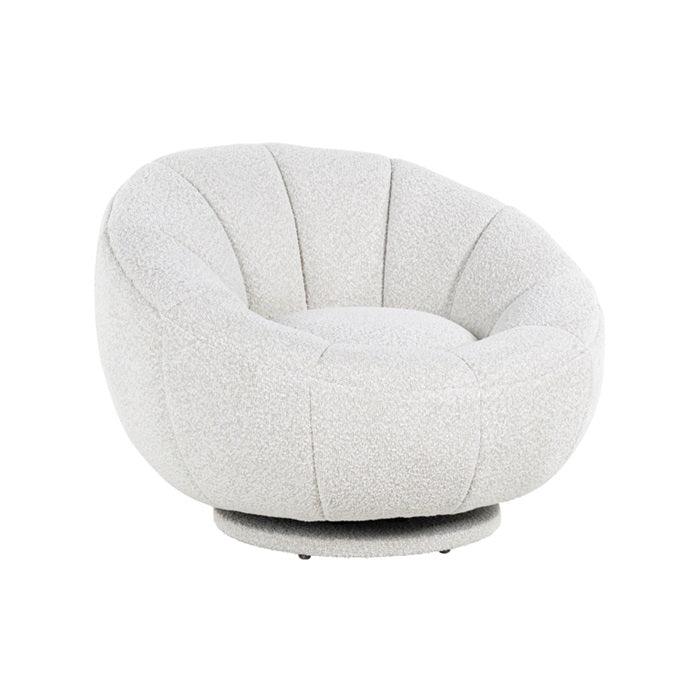 CATANIA swivel armchair white bouclé - Eye on Design