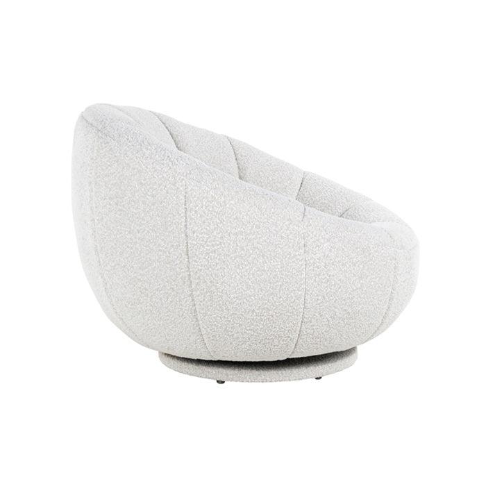 CATANIA swivel armchair white bouclé - Eye on Design