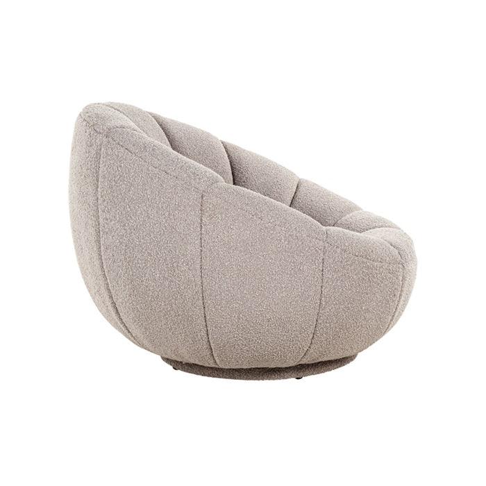 CATANIA taupe bouclé swivel armchair - Eye on Design