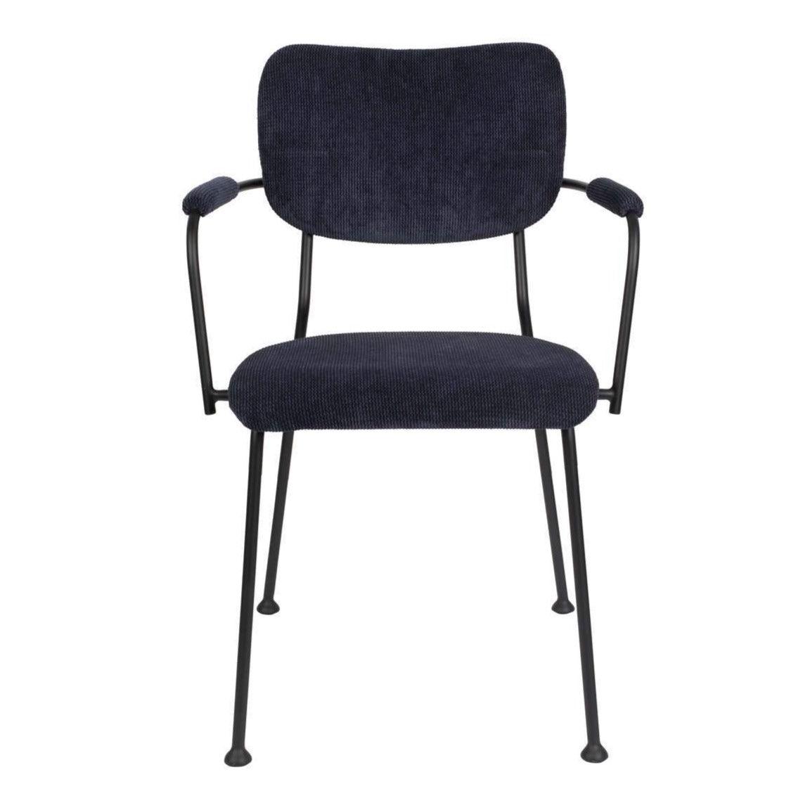 Chair with armrests BENSON navy blue, Zuiver, Eye on Design