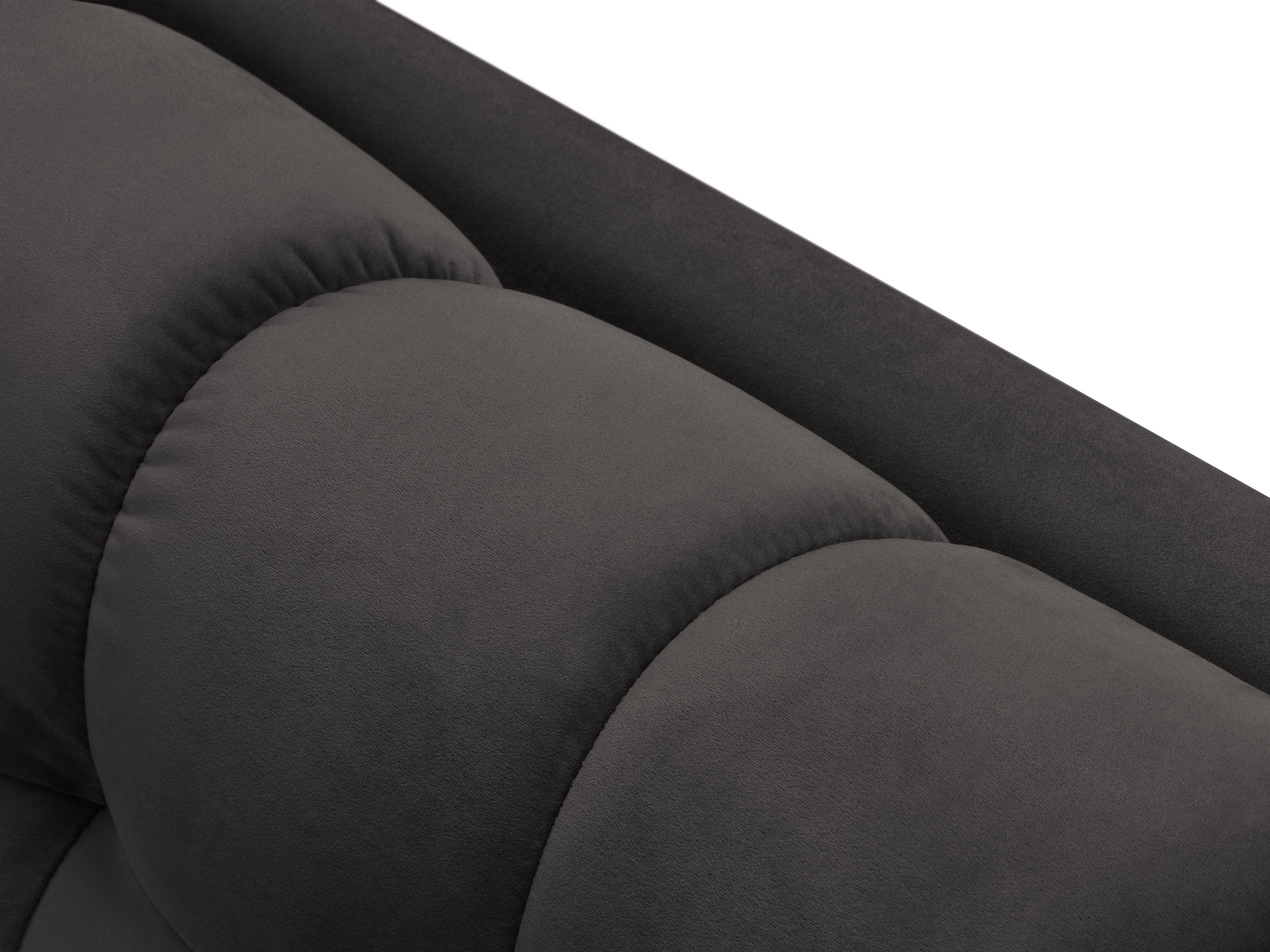 Chaise longue velvet left side BALI dark grey with black base - Eye on Design