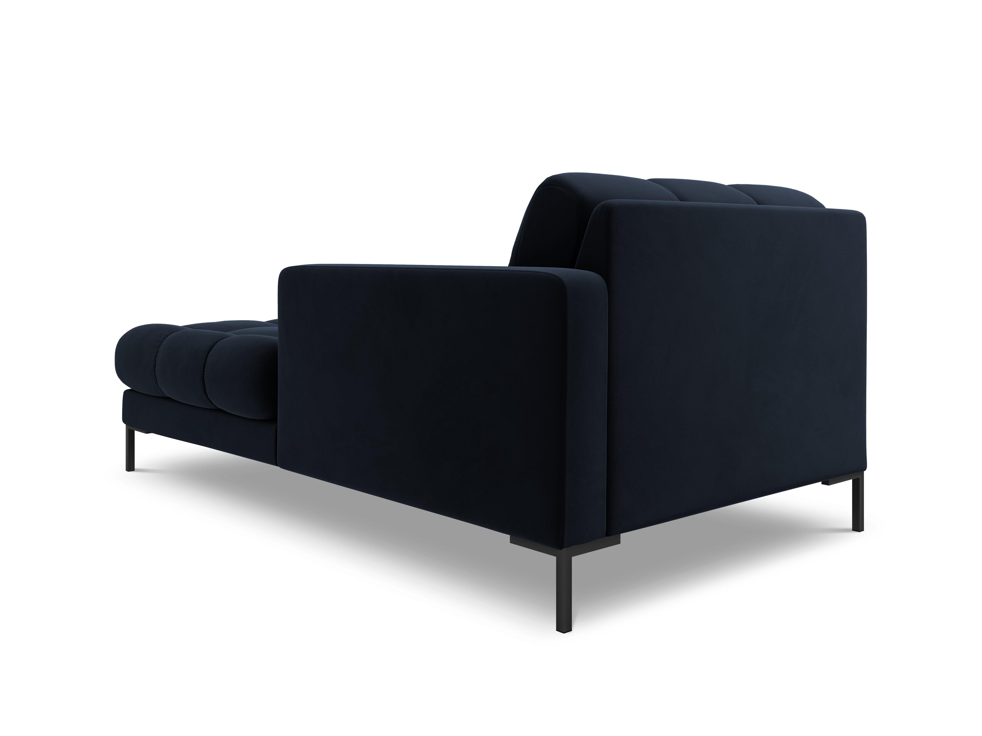 Chaise longue velvet right side BALI dark blue with black base - Eye on Design