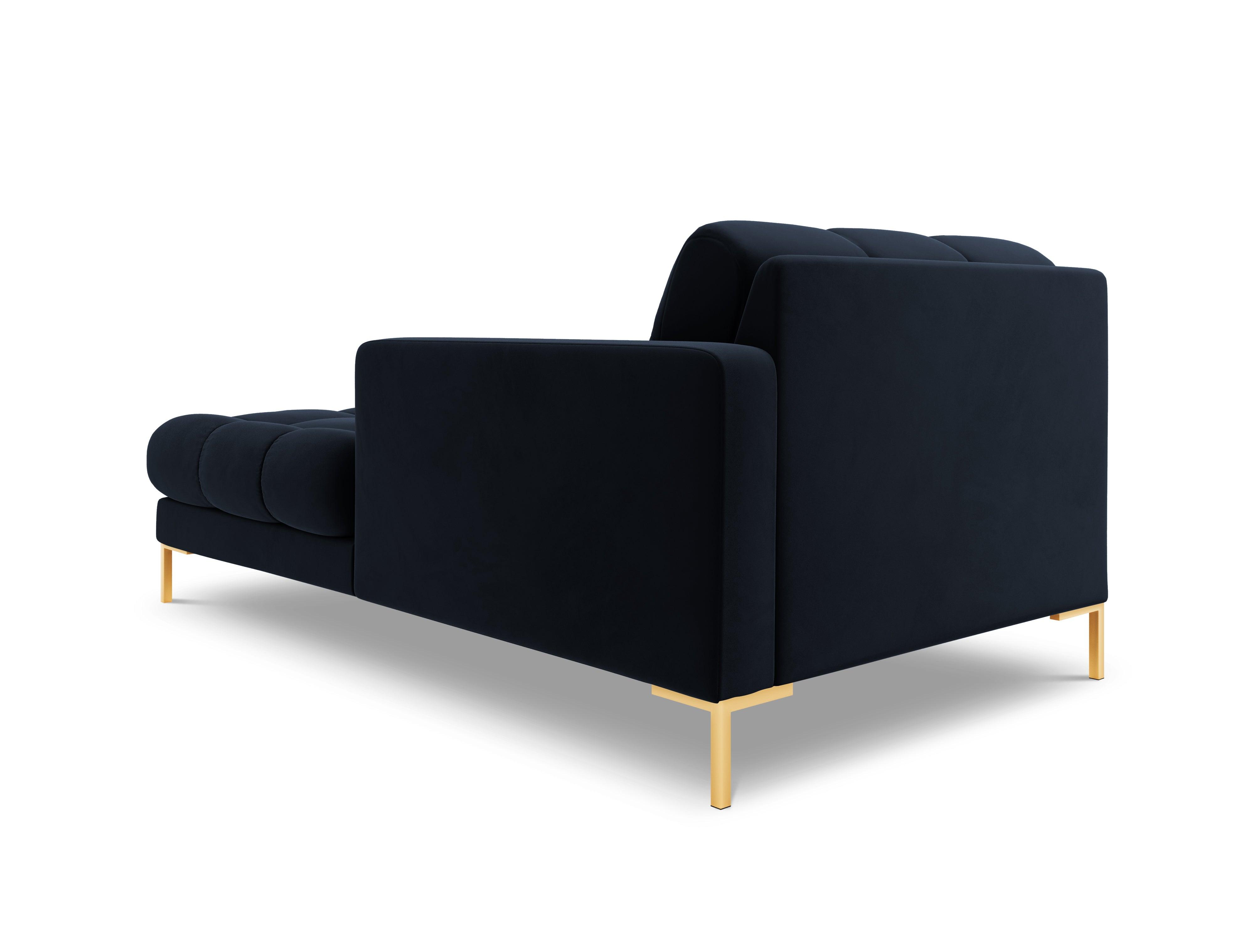 Chaise longue velvet right side BALI dark blue with gold base - Eye on Design