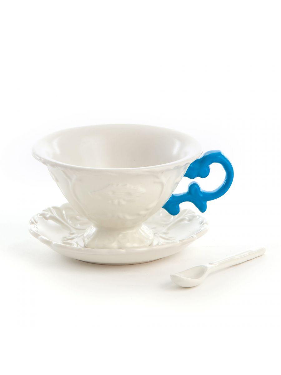 Cup with spoon and saucer I-WARES I-TEA blue - Eye on Design