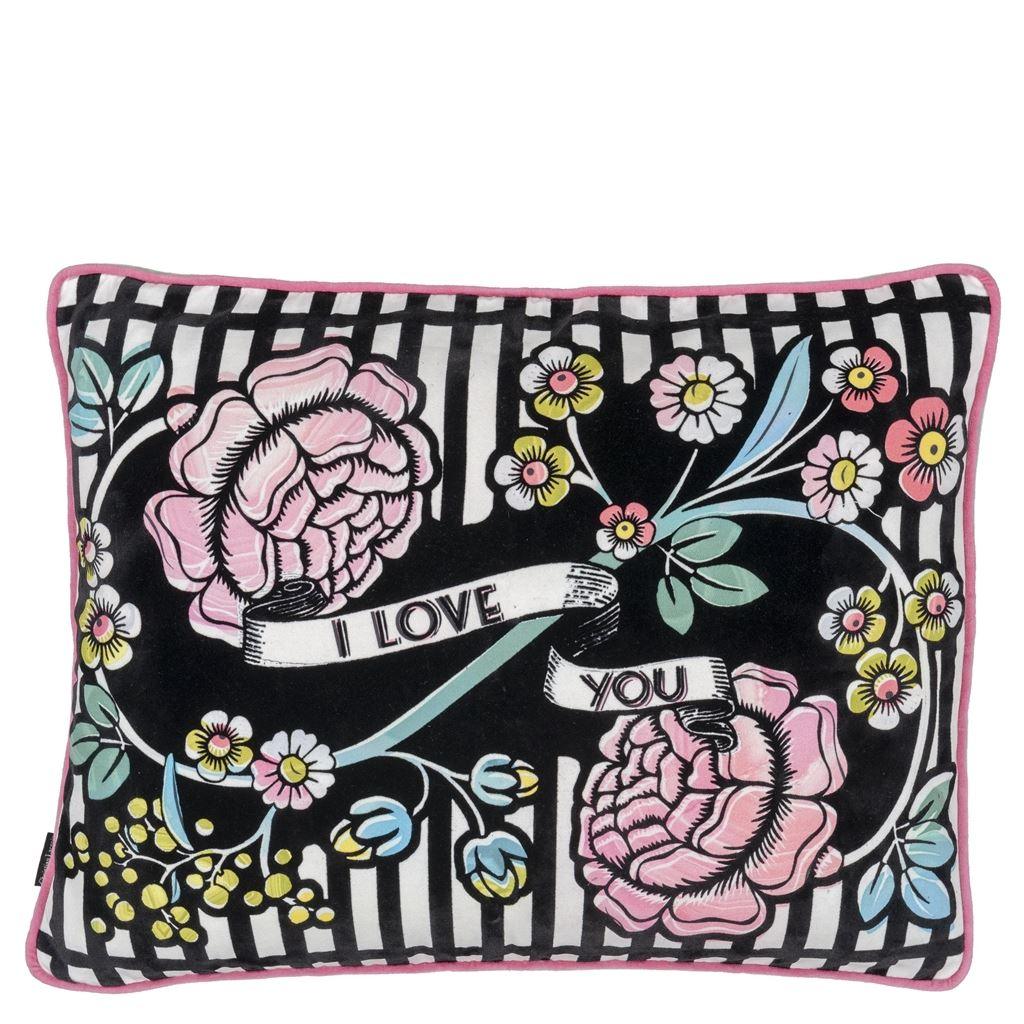 Double-sided pillow IN LOVE cotton satin - Eye on Design