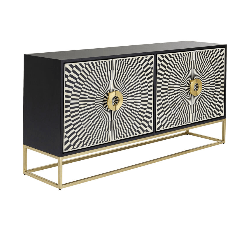 ELECTRO chest of drawers black with gold details - Eye on Design