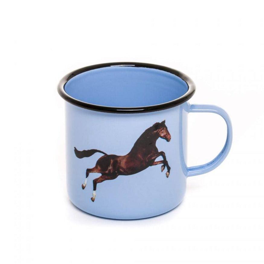 Enamel mug HORSE blue - Eye on Design