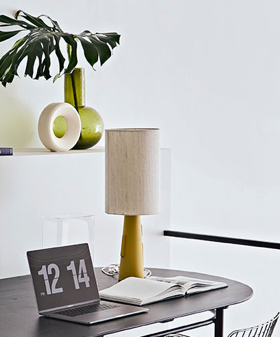 Lamp base with handles S CONE matt green, HKliving, Eye on Design