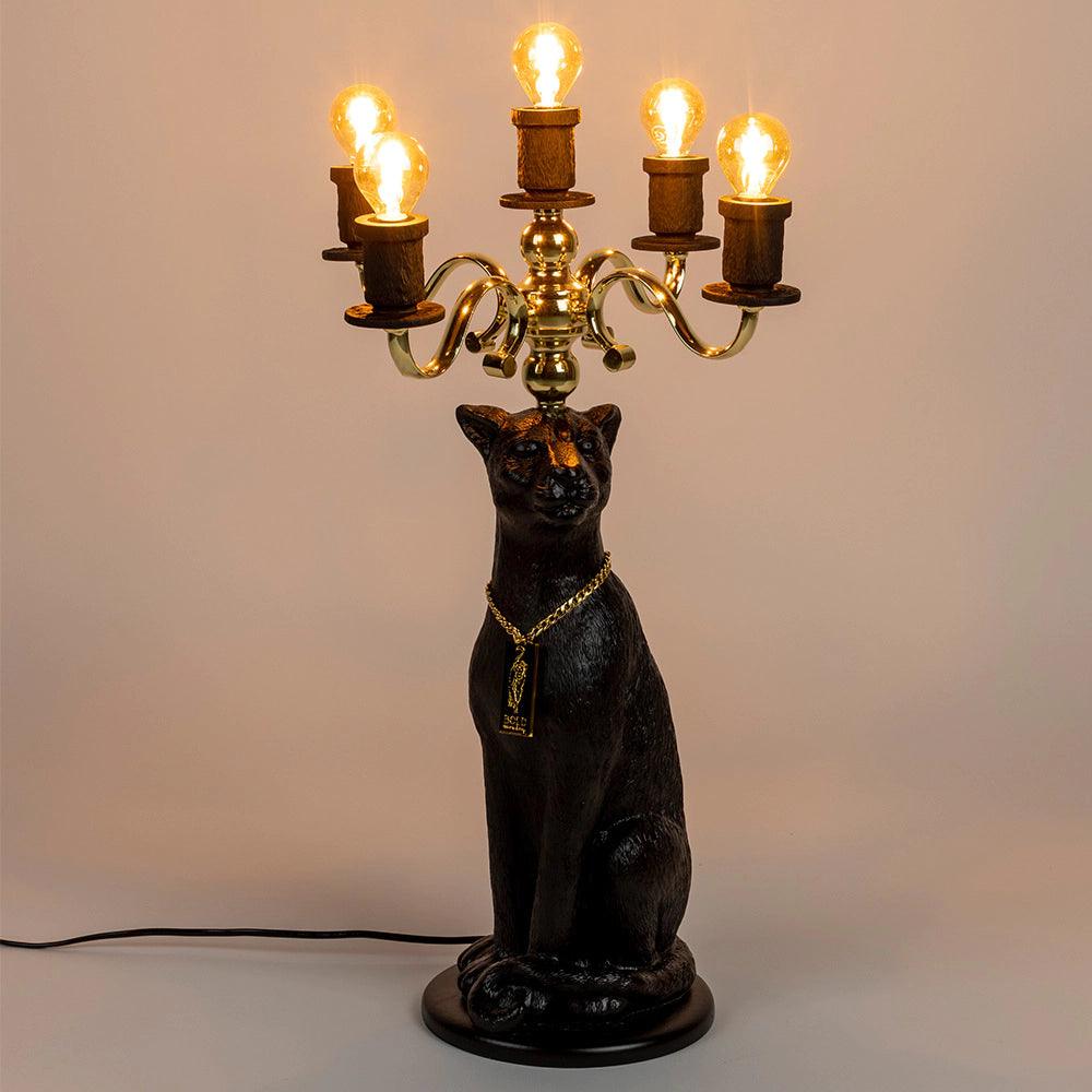 Floor lamp PROUDLY CROWNED PANTHER black - Eye on Design