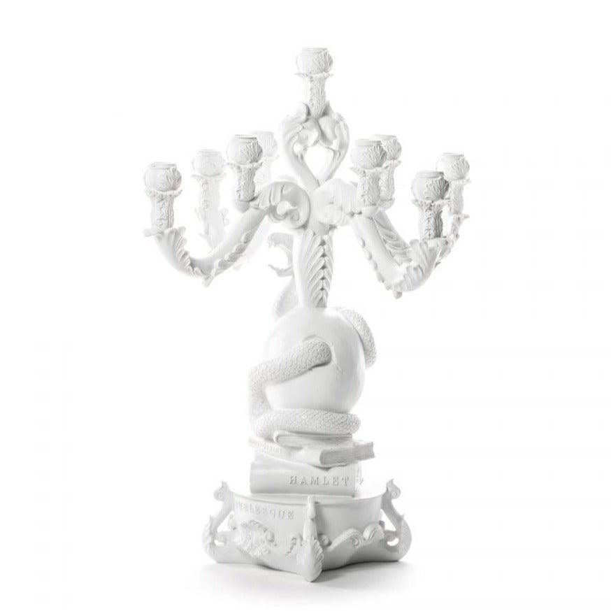 GIANT BURLESQUE SKULL candle holder white - Eye on Design