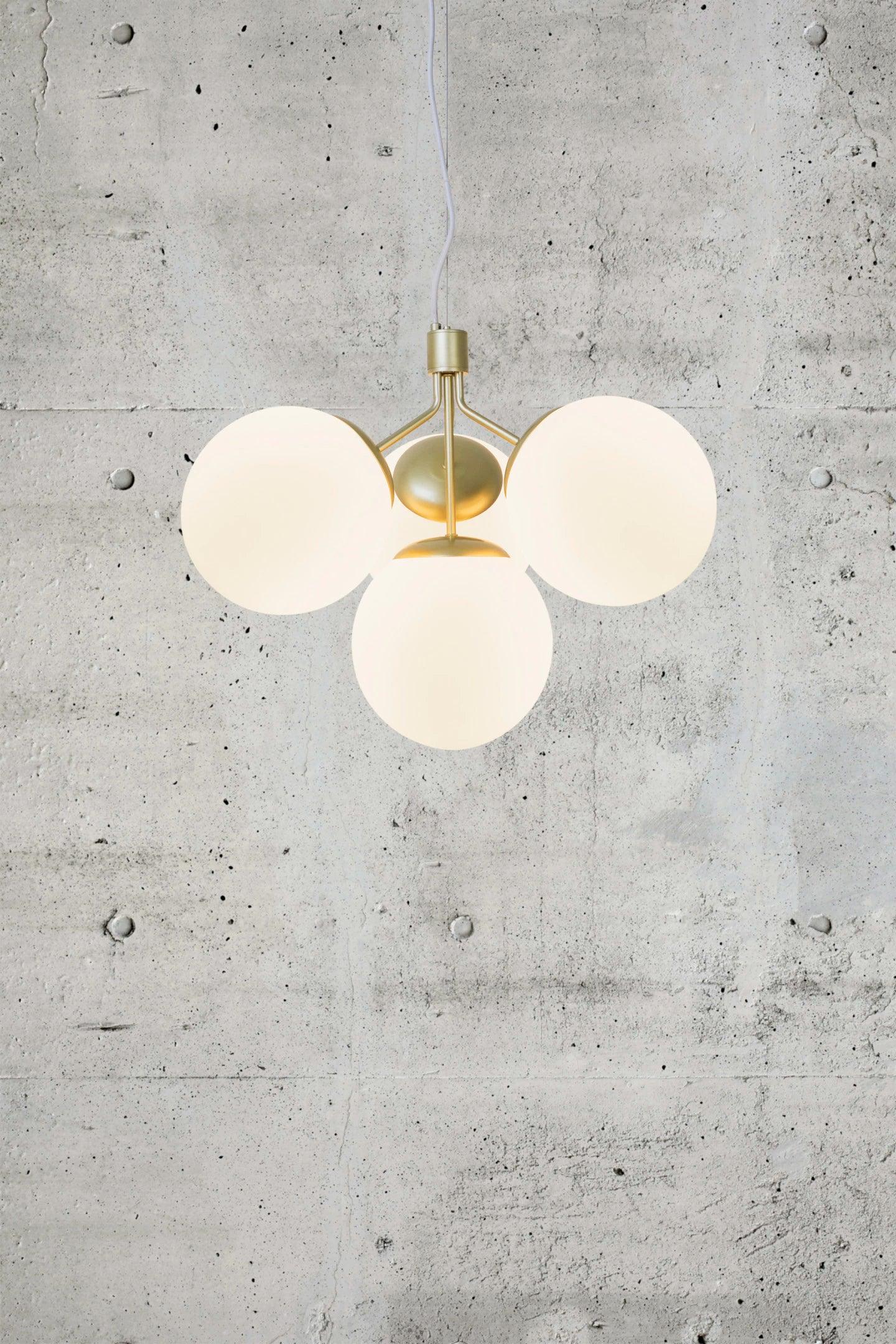 IVONA 4-point pendant lamp, gold - Eye on Design