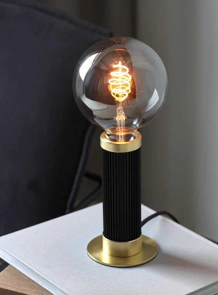 GALLOWAY Tischlampe schwarz mit goldenen Details
