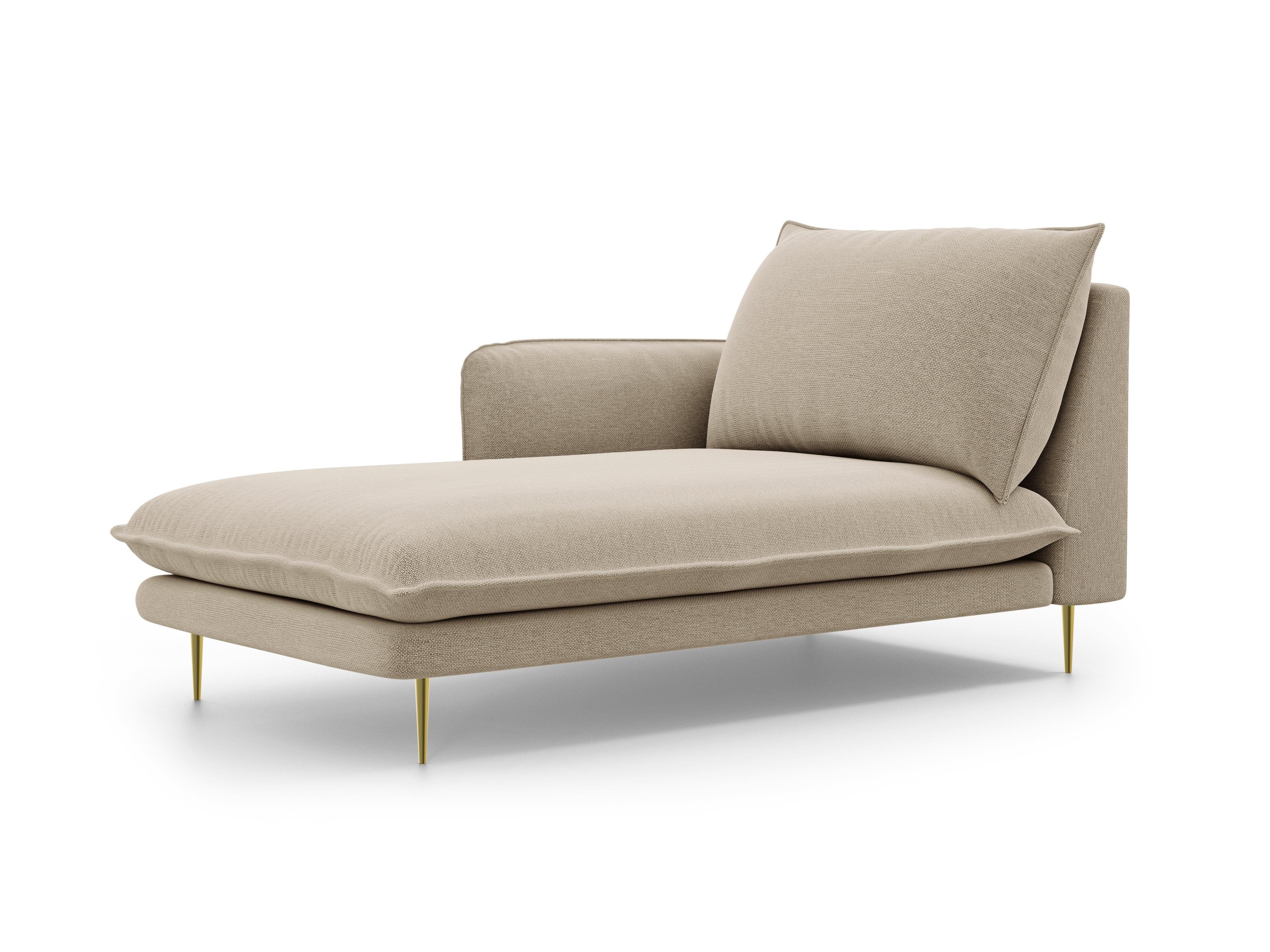 Lefthand chaise longue VIENNA beige with gold base - Eye on Design