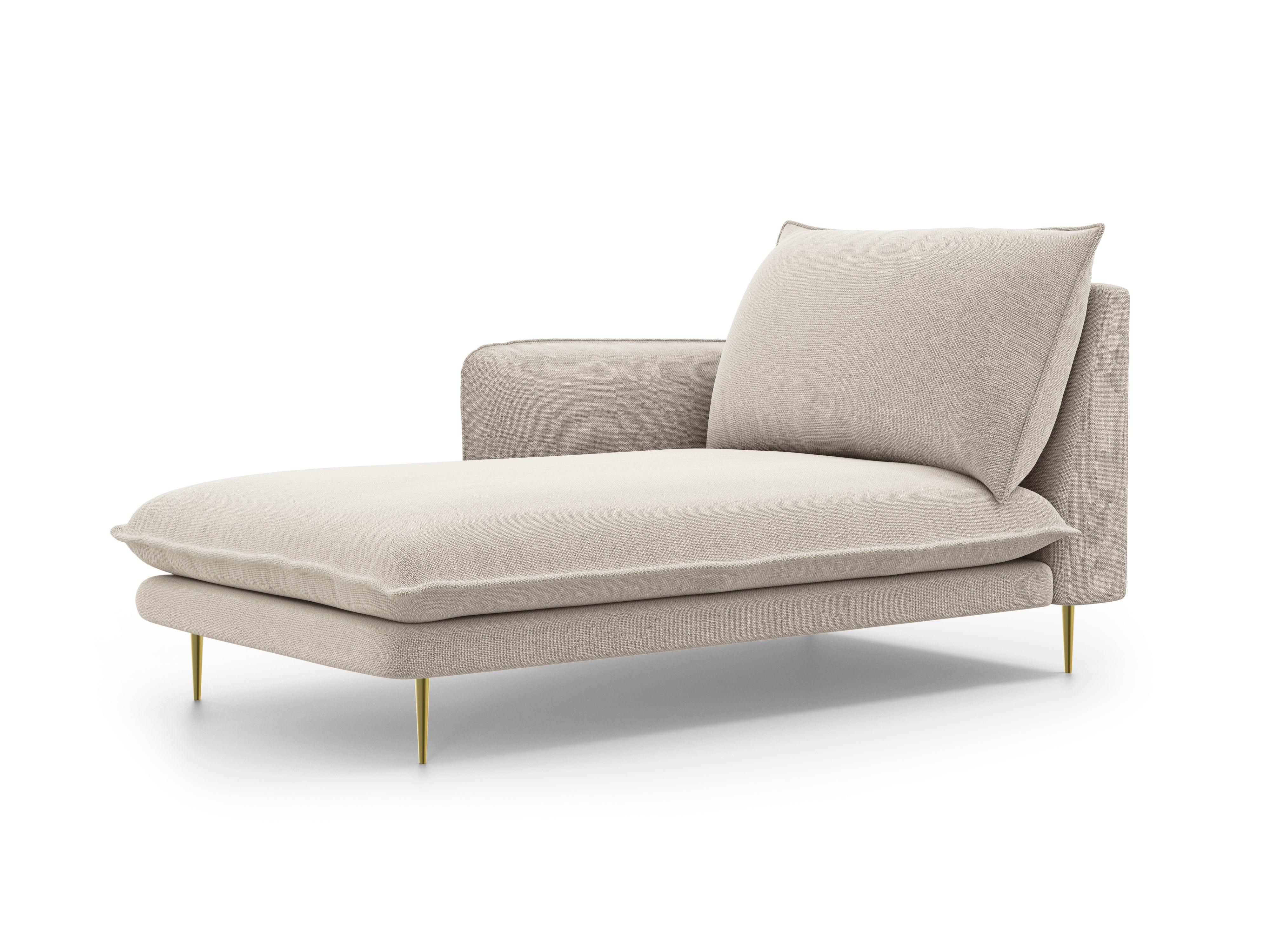 Lefthand chaise longue VIENNA sand with gold base - Eye on Design