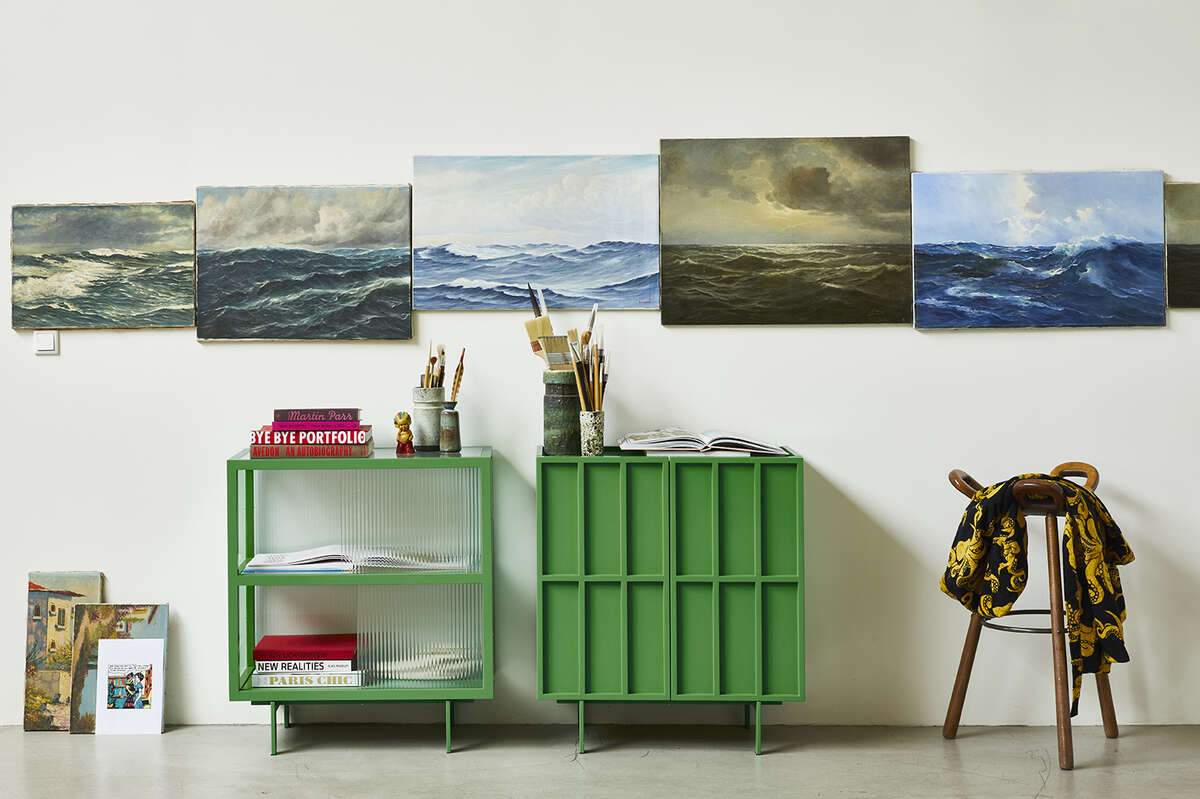 Dresser with glass front HK green, HKliving, Eye on Design