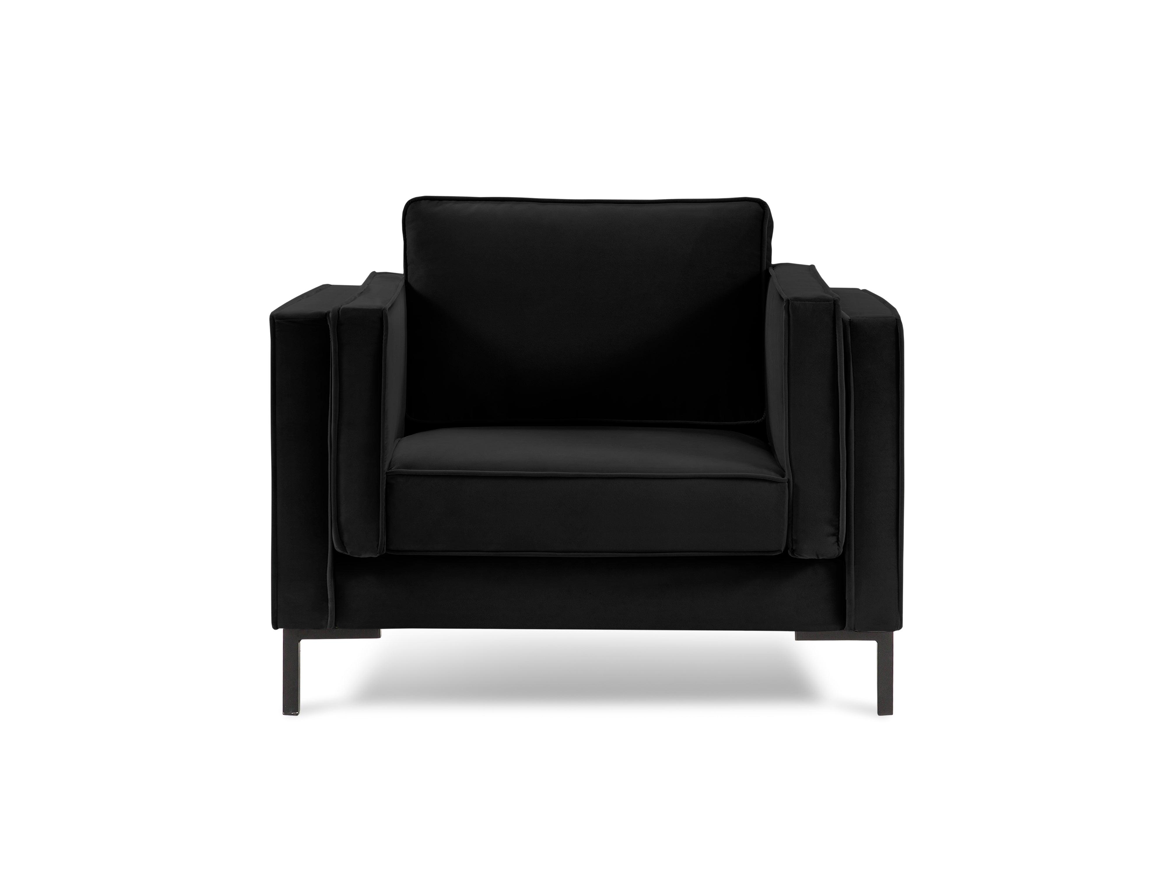 LUIS black velvet armchair with black base - Eye on Design