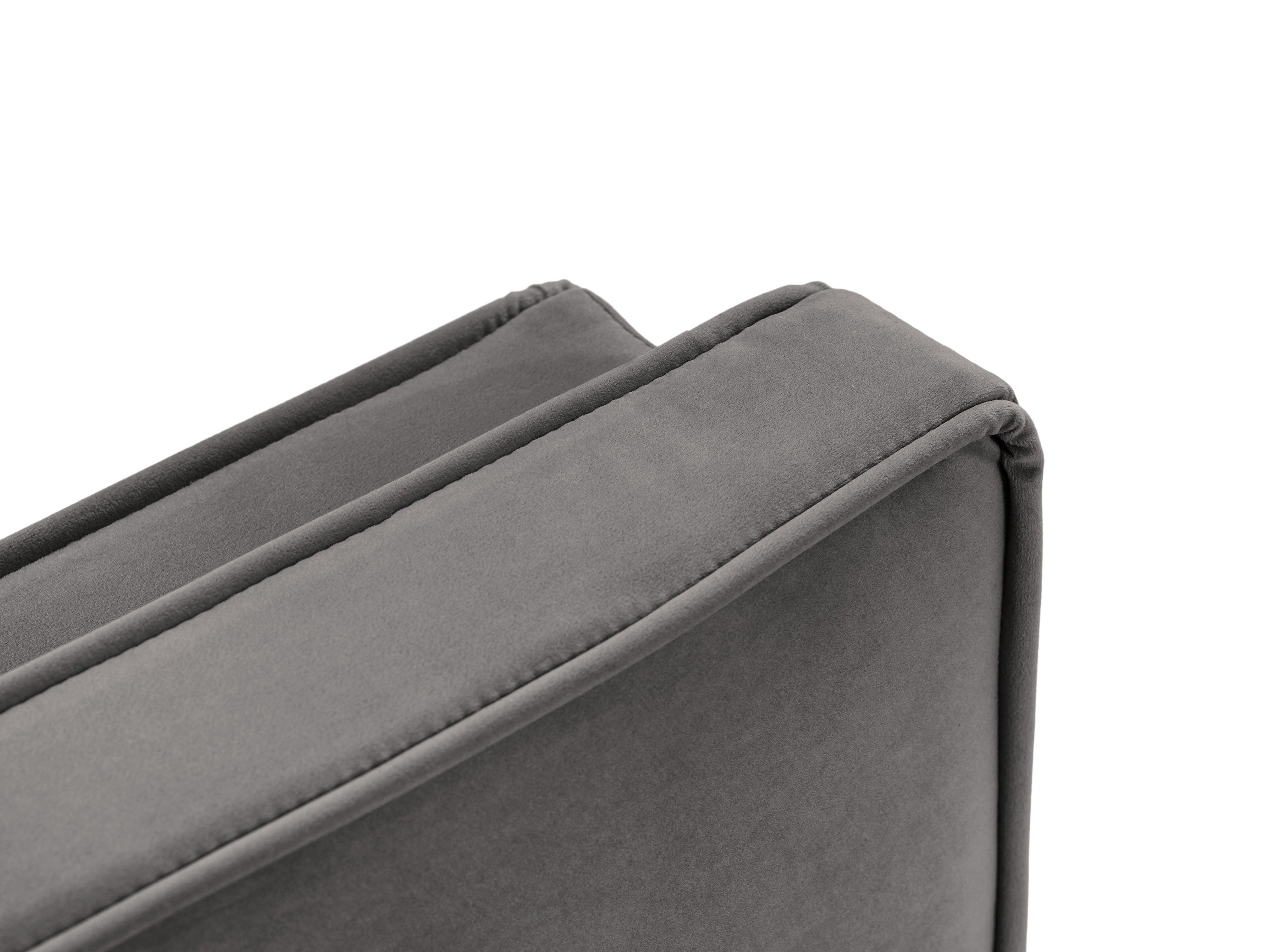 LUIS light grey velvet armchair with black base - Eye on Design