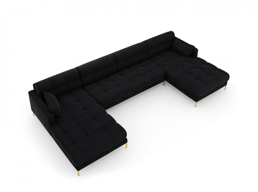 Piking sofa with armrests black