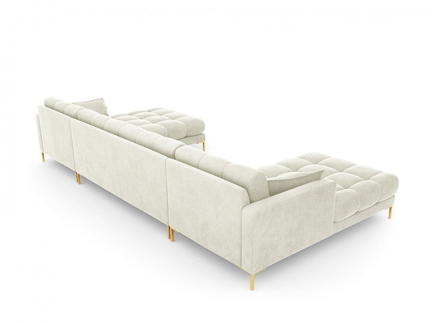 Panoramic sofa with armrests