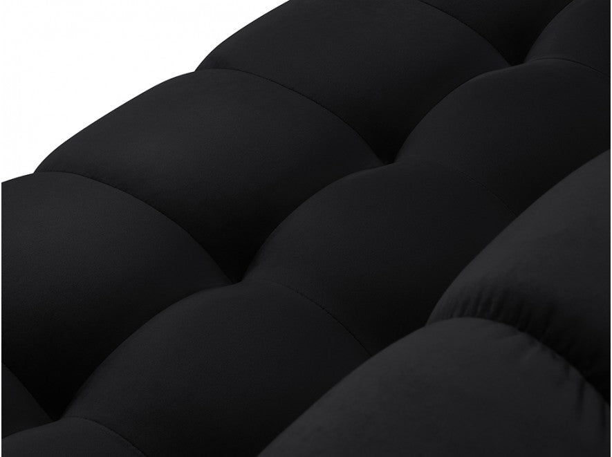 Black velvet seat with stitching