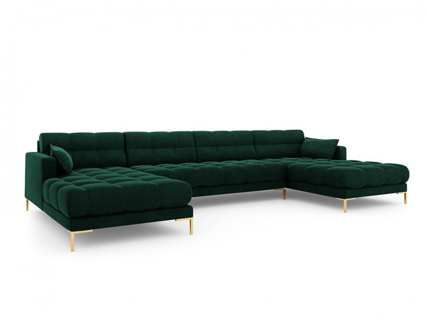 Panoramic velvet sofa mamaia green