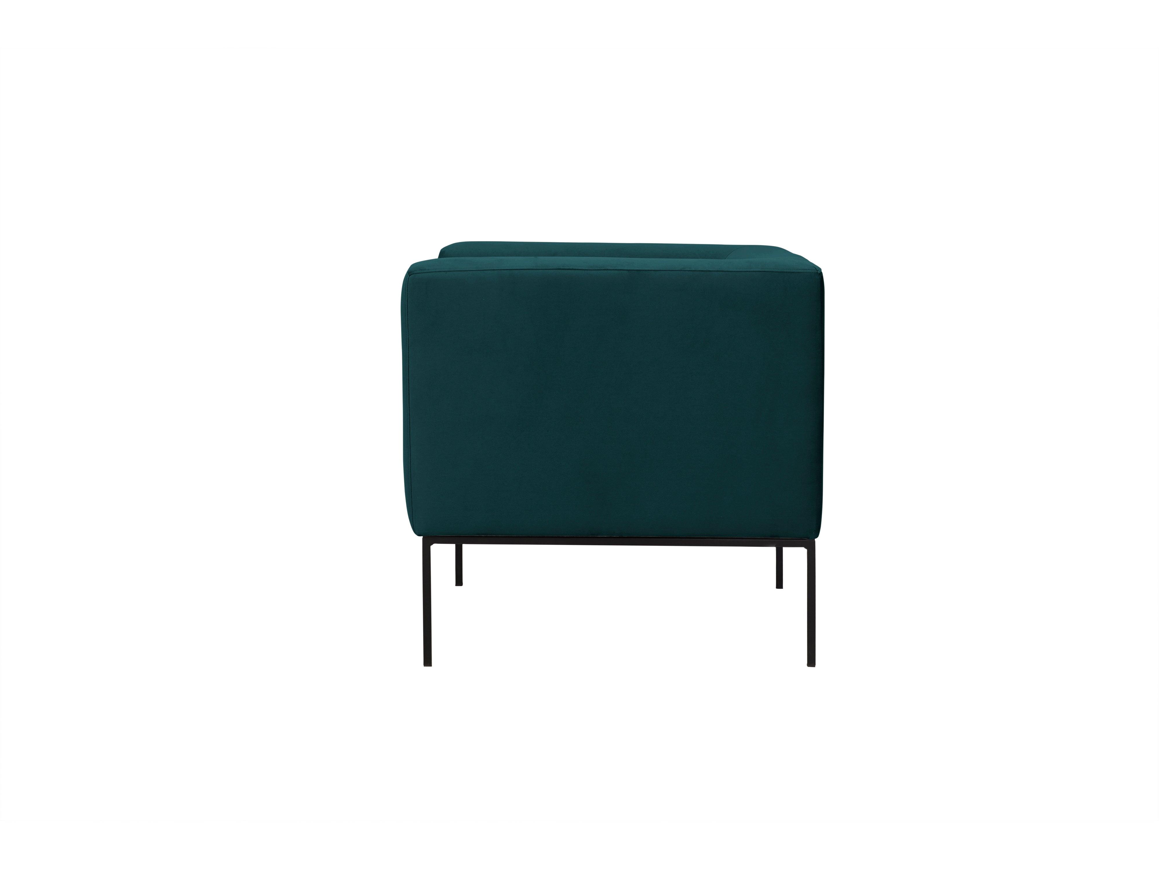 Velvet Armchair, "Neptune", 1 Seat, 85x79x76
 ,Petrol,Black Metal Frame, Windsor & Co, Eye on Design