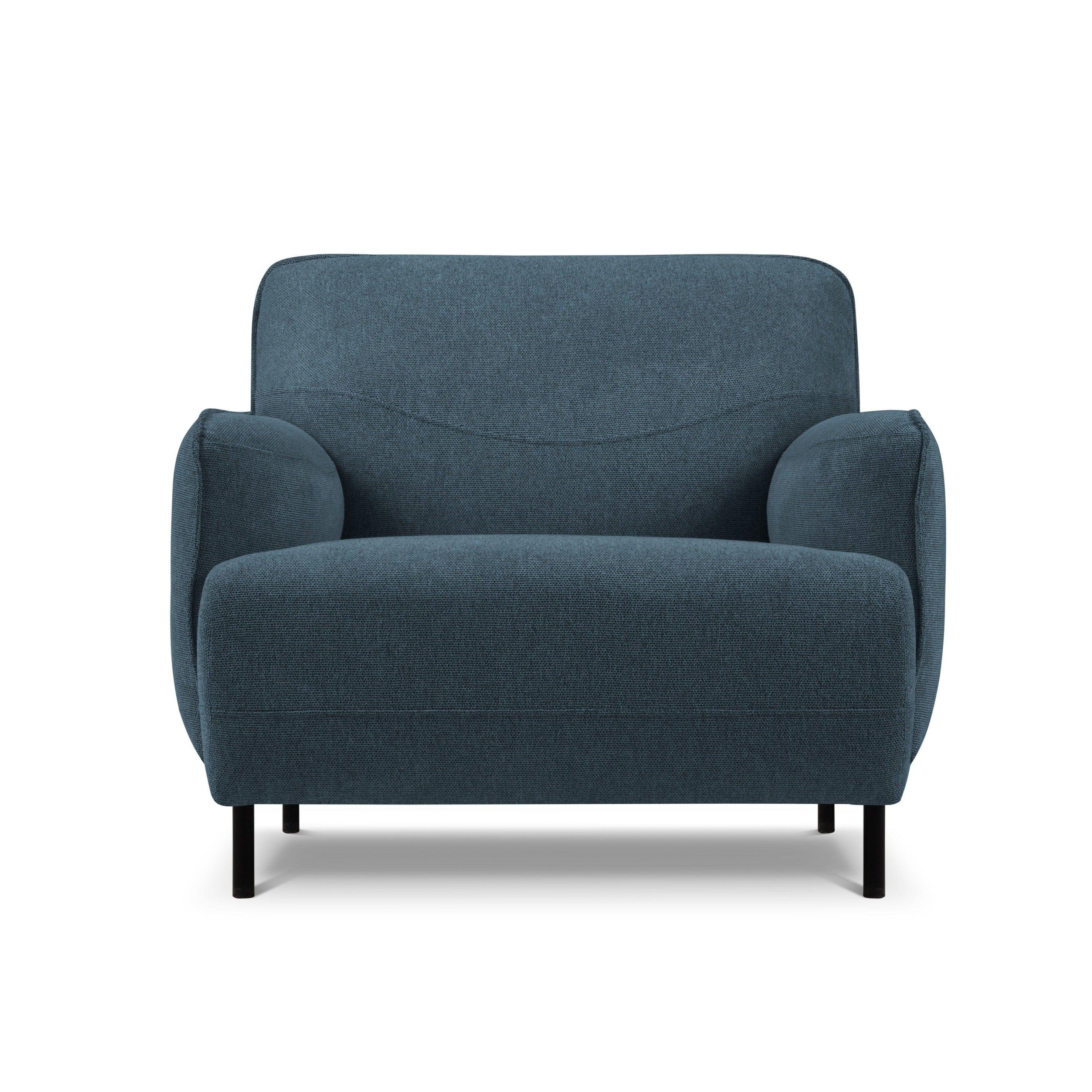 Armchair, "Neso", 1 Seat, 88x90x76
 ,Blue,Black Metal, Windsor & Co, Eye on Design