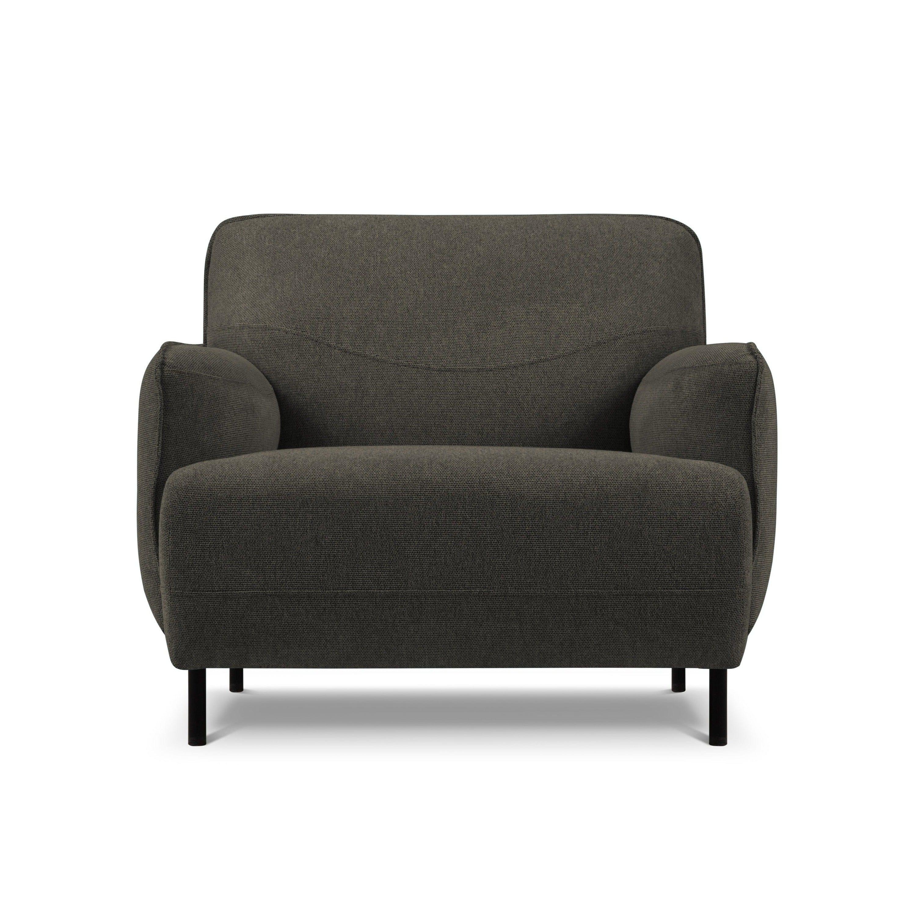 Armchair, "Neso", 1 Seat, 88x90x76
 ,Dark Grey,Black Metal, Windsor & Co, Eye on Design