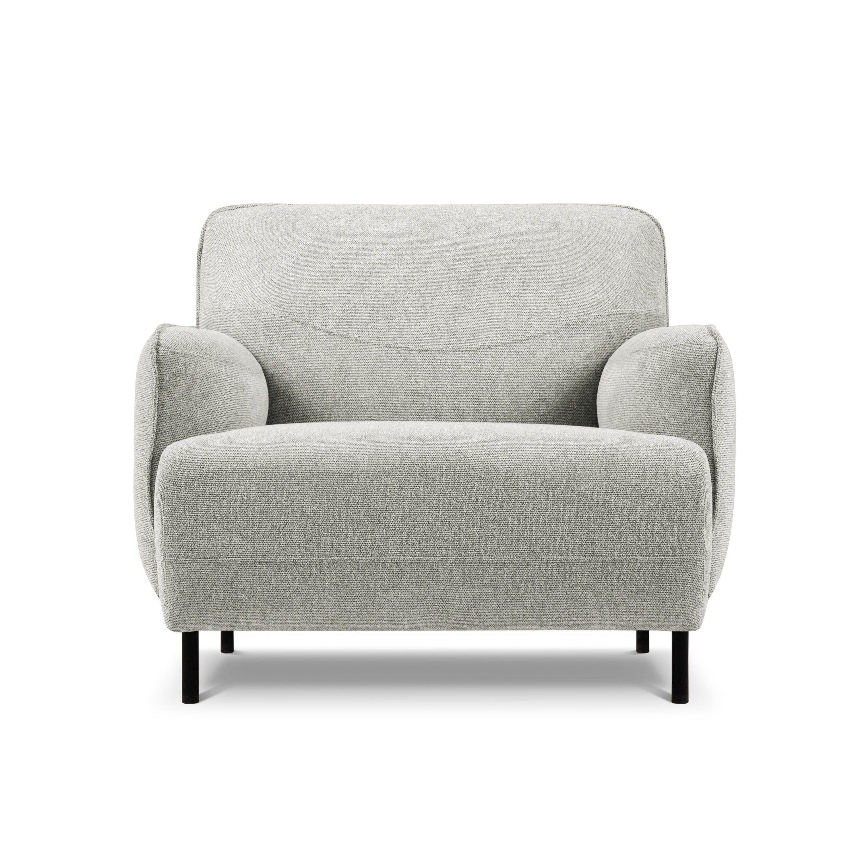 Armchair, "Neso", 1 Seat, 88x90x76
 ,Silver,Black Metal, Windsor & Co, Eye on Design