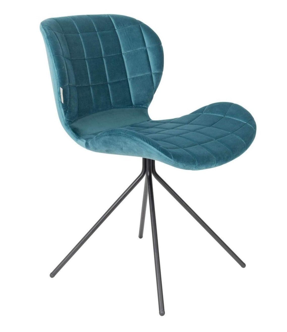 OMG VELVET chair blue - Eye on Design