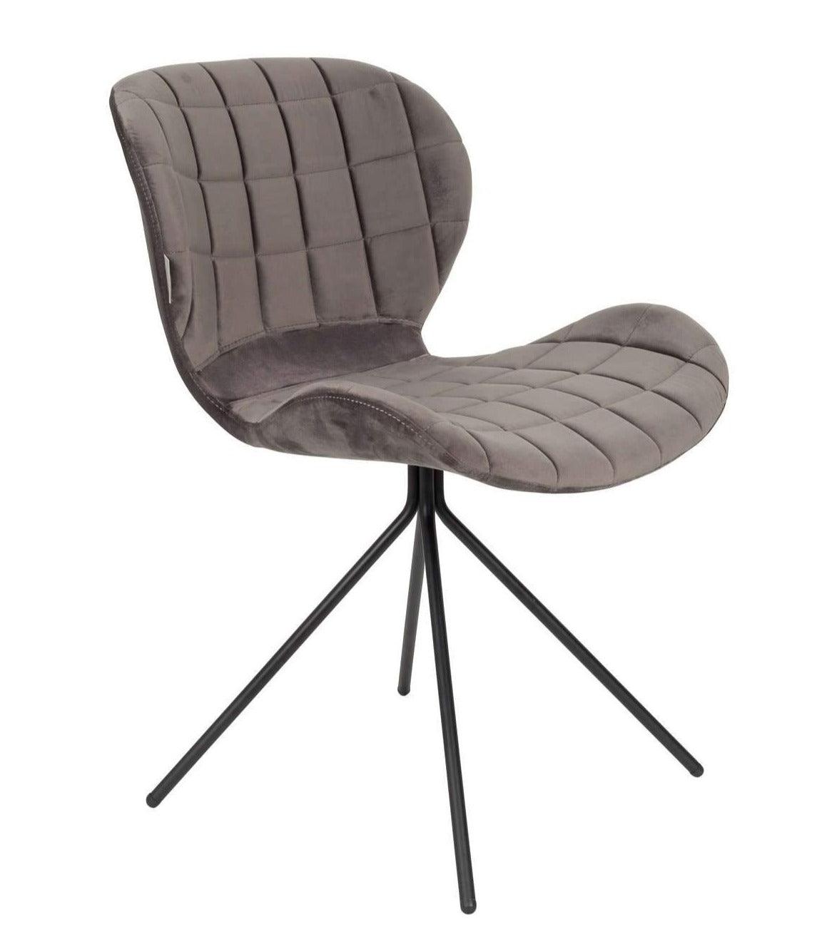 OMG VELVET chair grey, Zuiver, Eye on Design