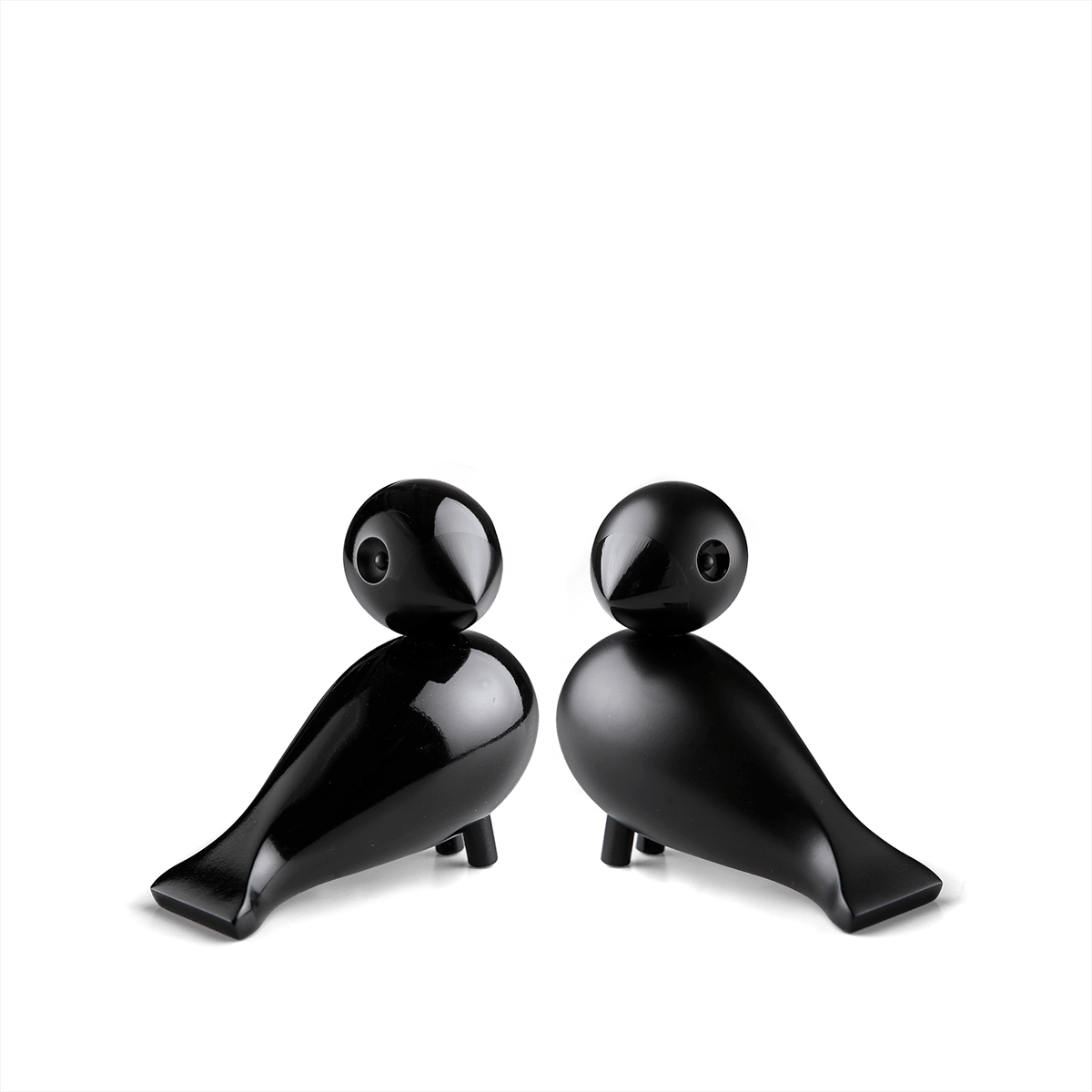 Pair of wooden figures LOVEBIRDS black - Eye on Design