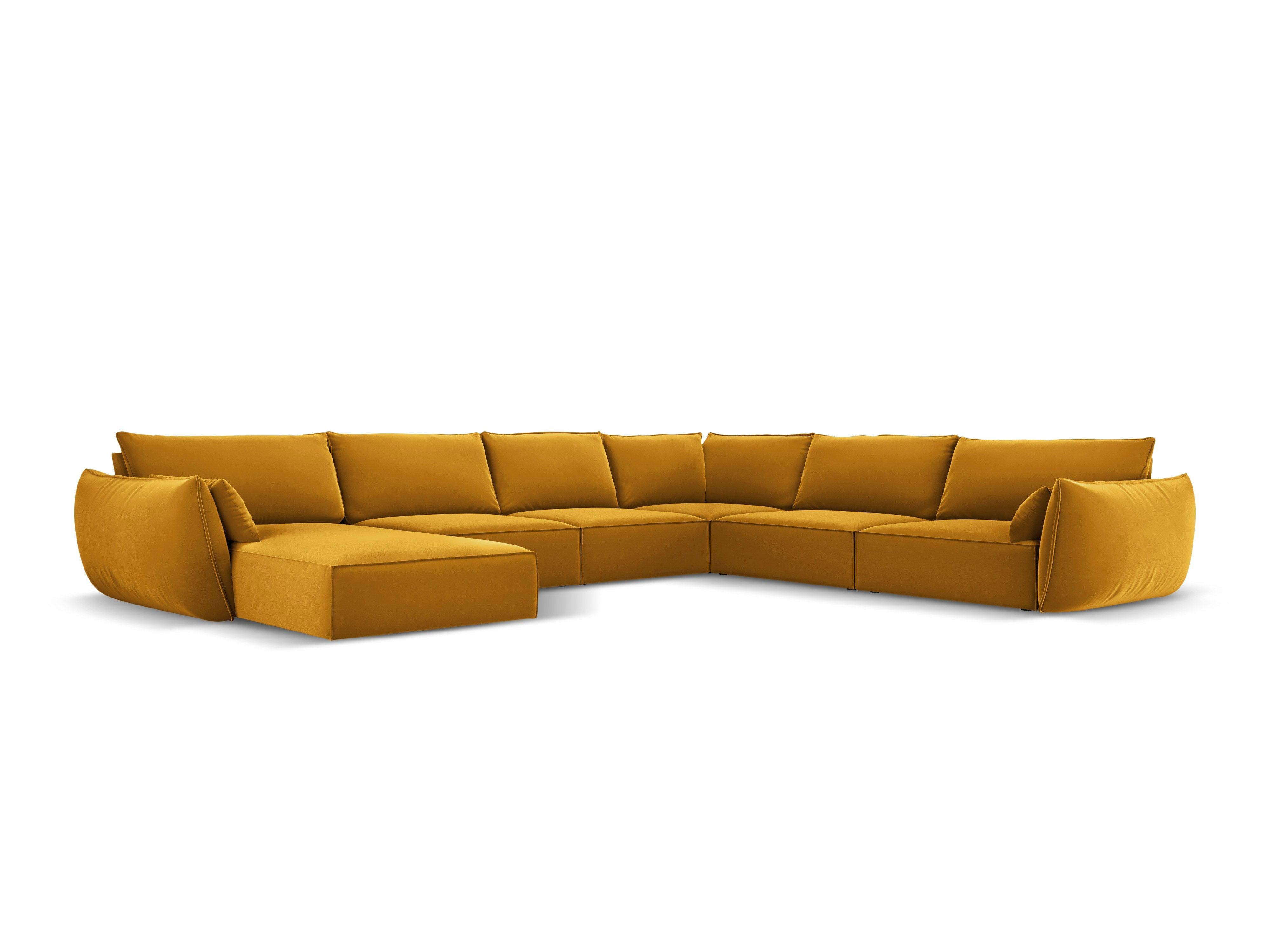 Velvet Panoramic Right Corner Sofa, "Vanda", 8 Seats, 384x284x85
Made in Europe, Mazzini Sofas, Eye on Design