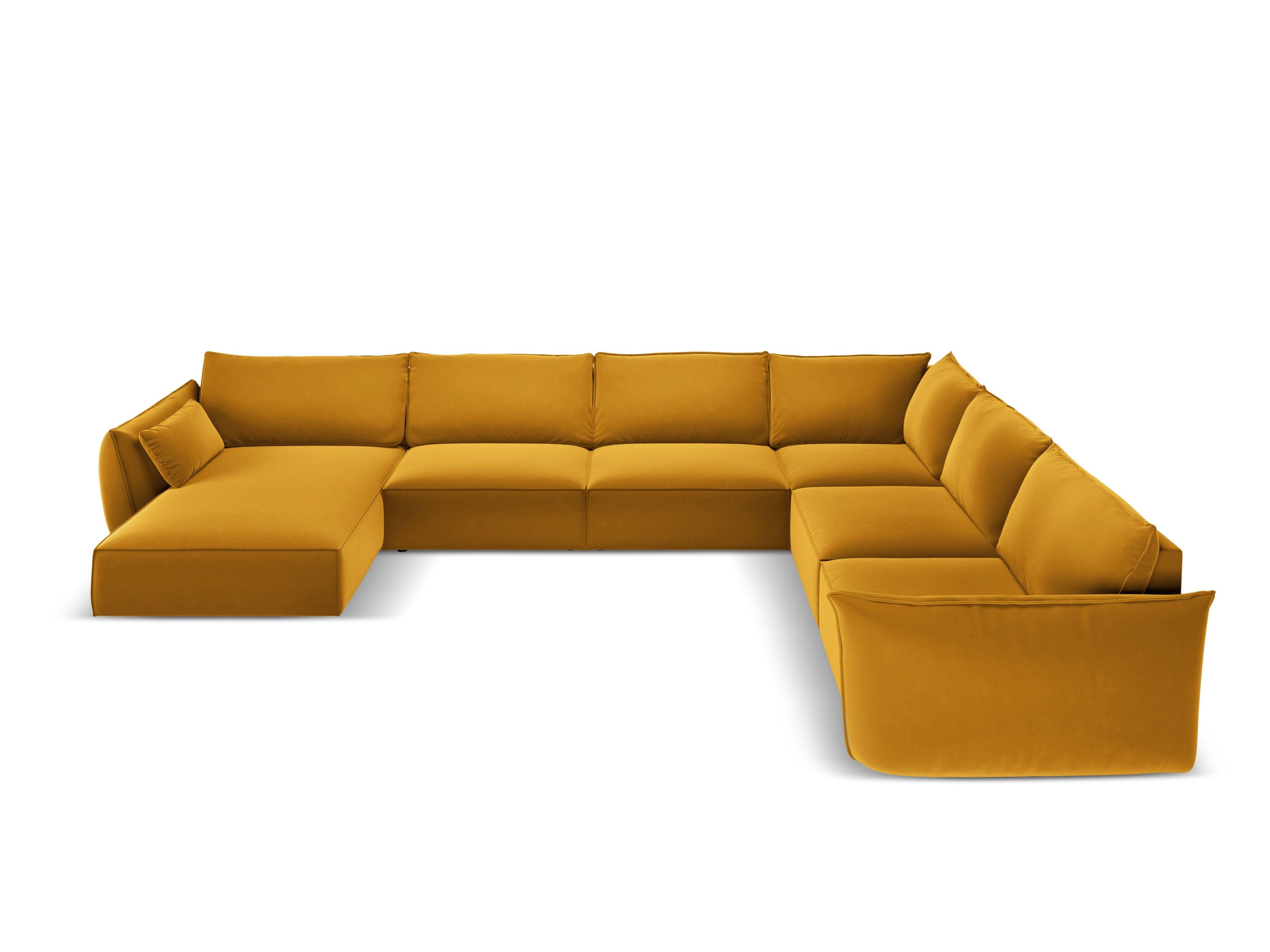 Velvet Panoramic Right Corner Sofa, "Vanda", 8 Seats, 384x284x85
Made in Europe, Mazzini Sofas, Eye on Design