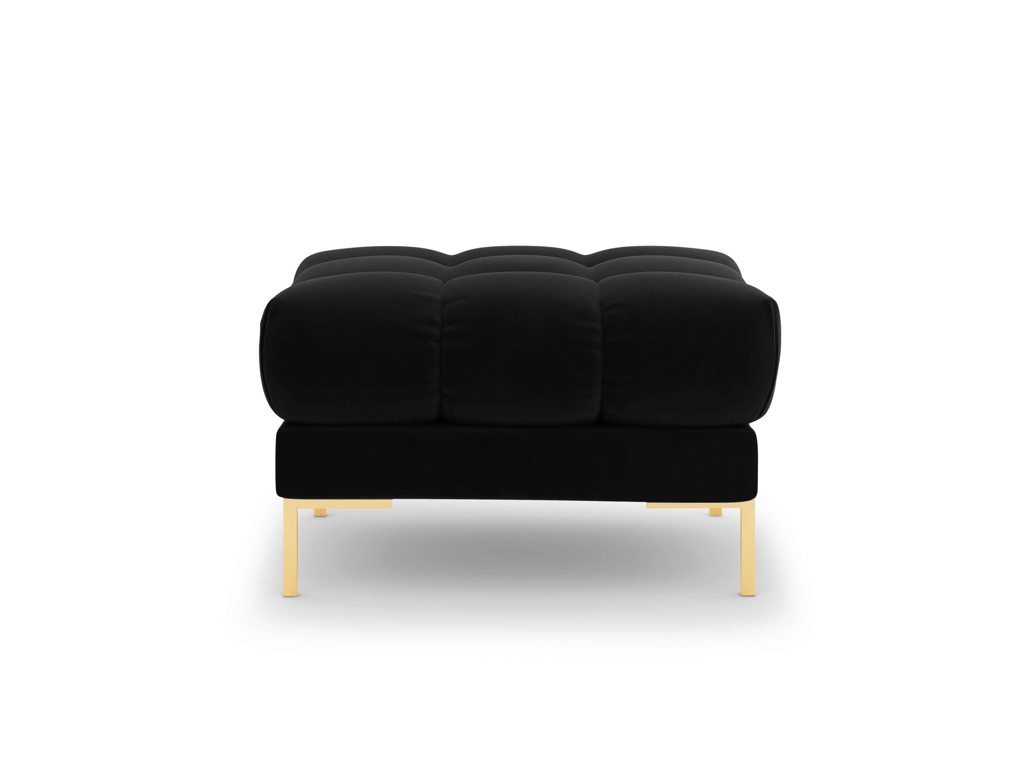 Pouffe velvet BALI black with gold base - Eye on Design