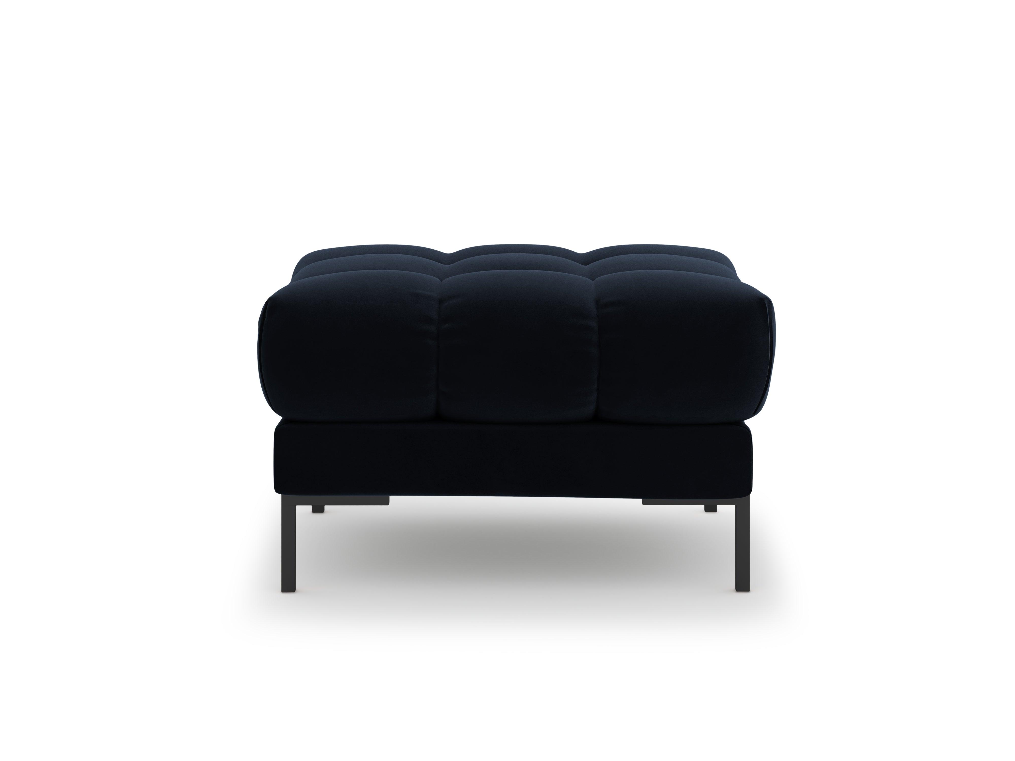 Pouffe velvet BALI dark blue with black base - Eye on Design