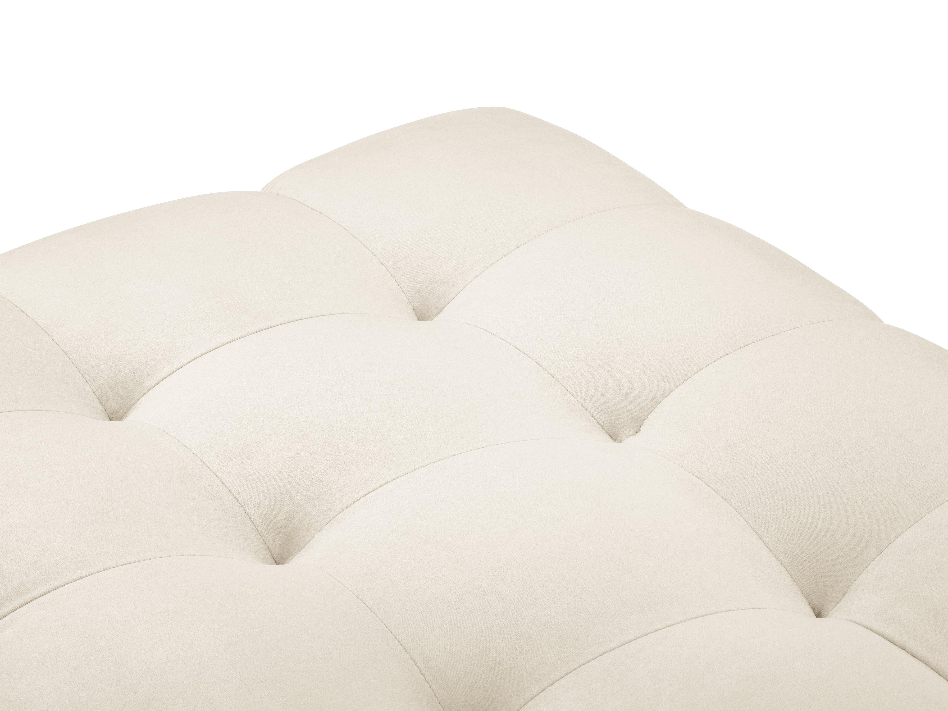 Pouffe velvet BALI light beige with black base - Eye on Design