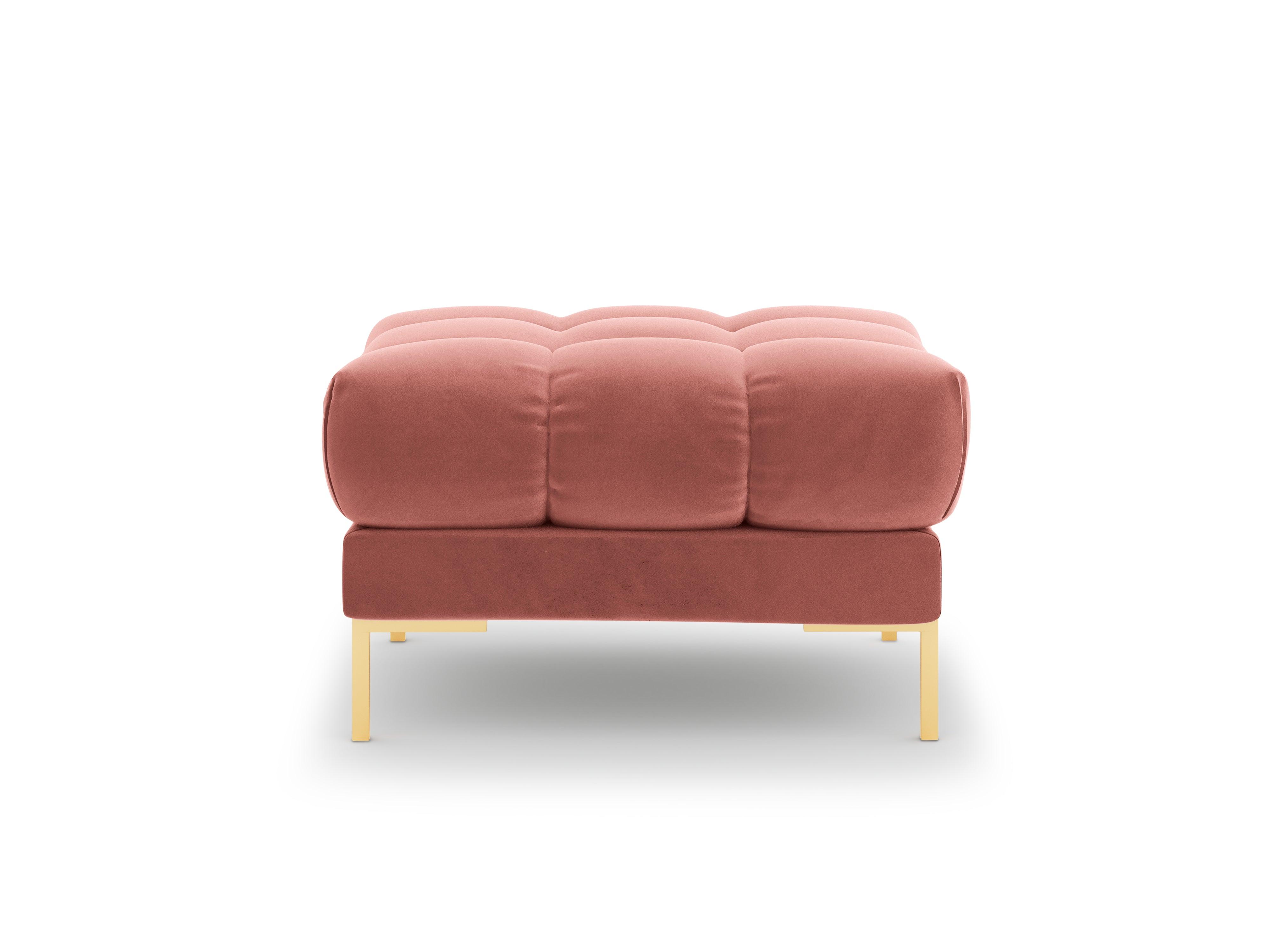 Pouffe velvet BALI pink with gold base - Eye on Design