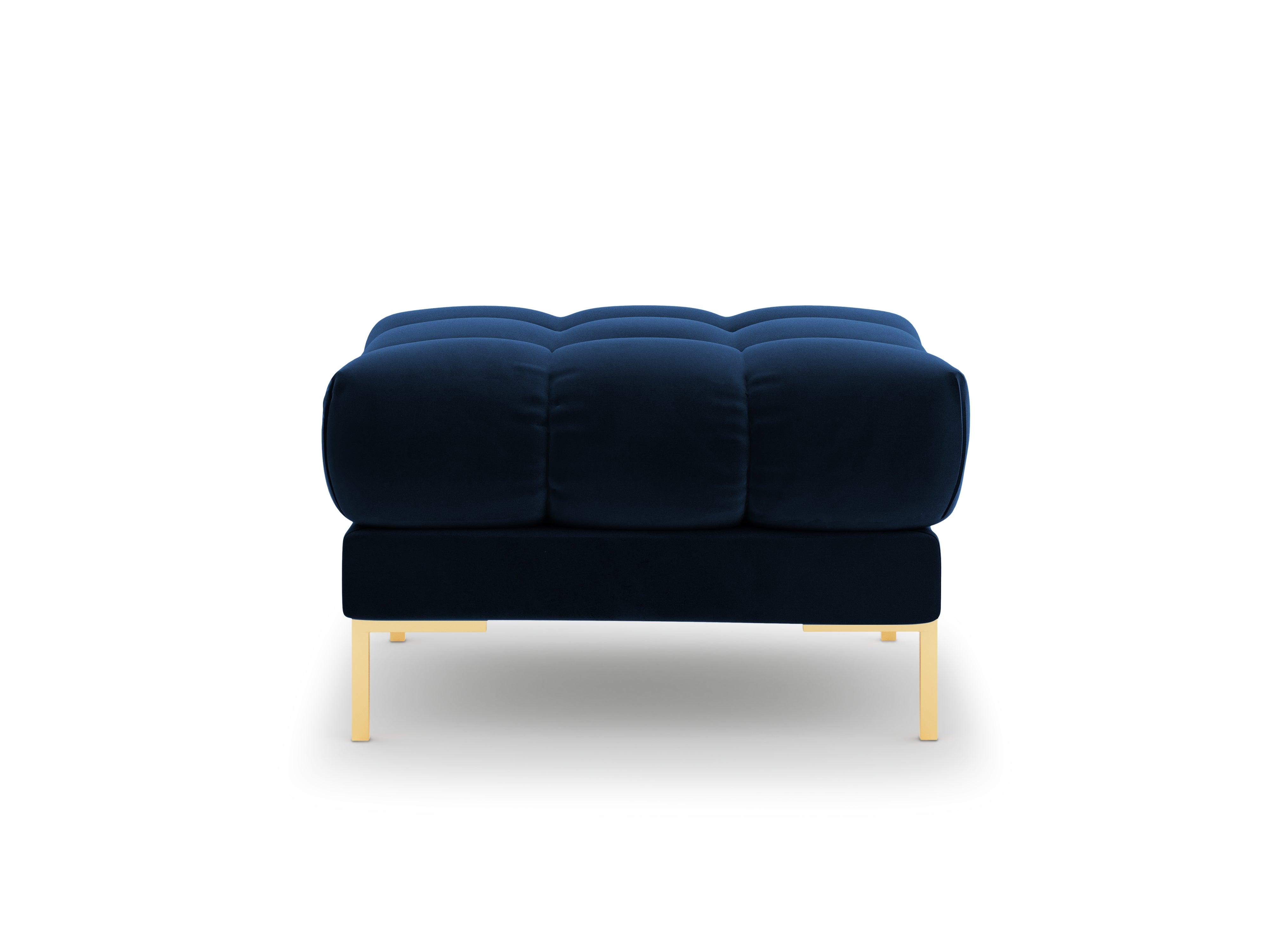 Pouffe velvet BALI royal blue with gold base - Eye on Design